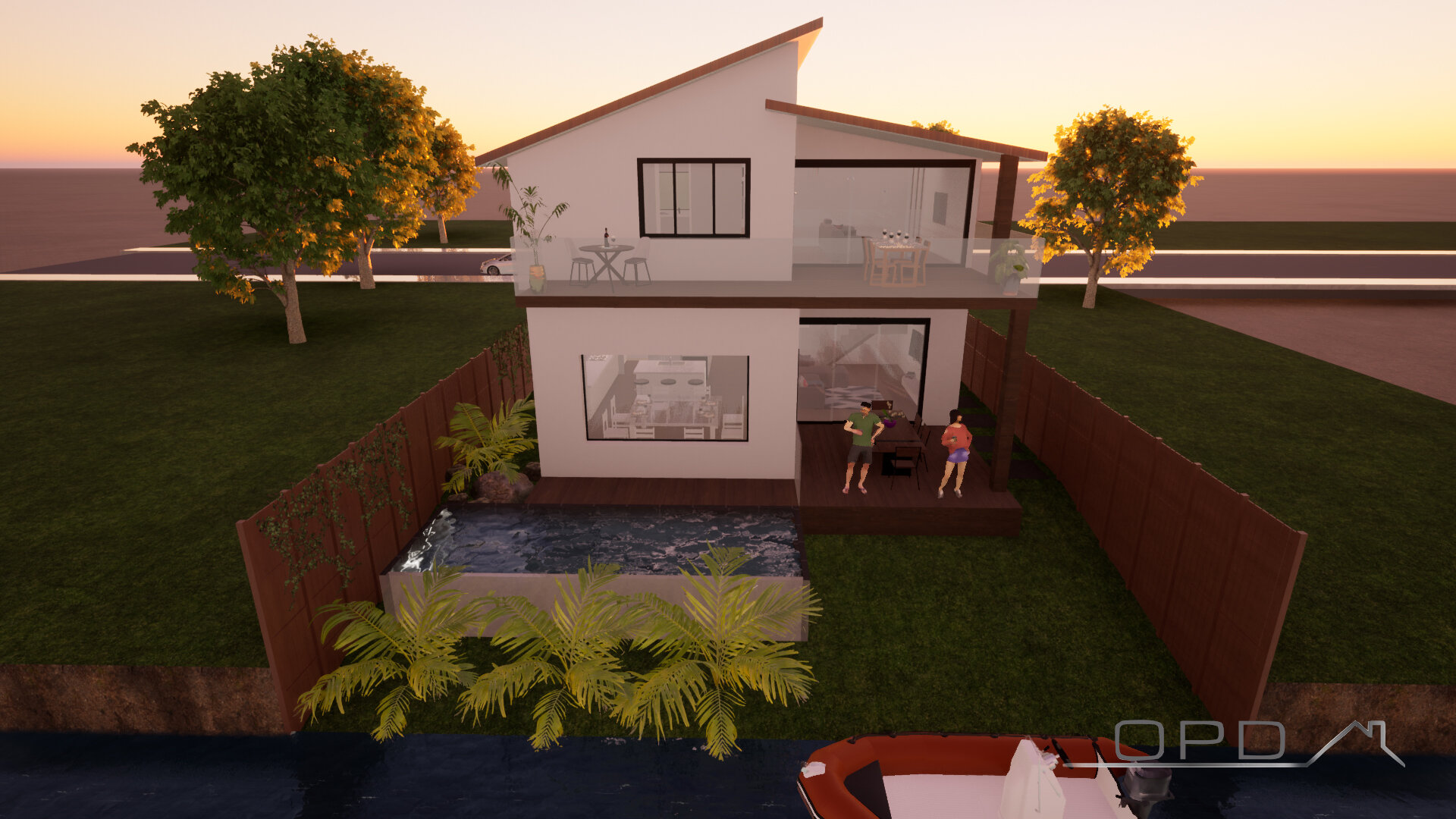 Sunset Rear Facade