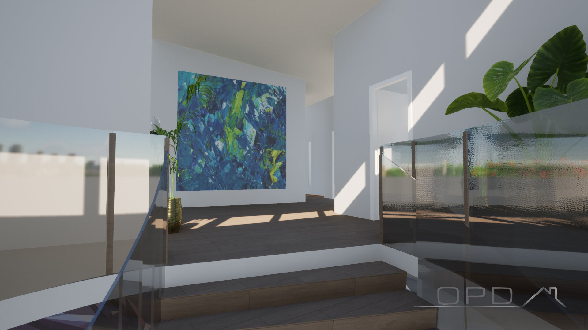 Staircase landing
