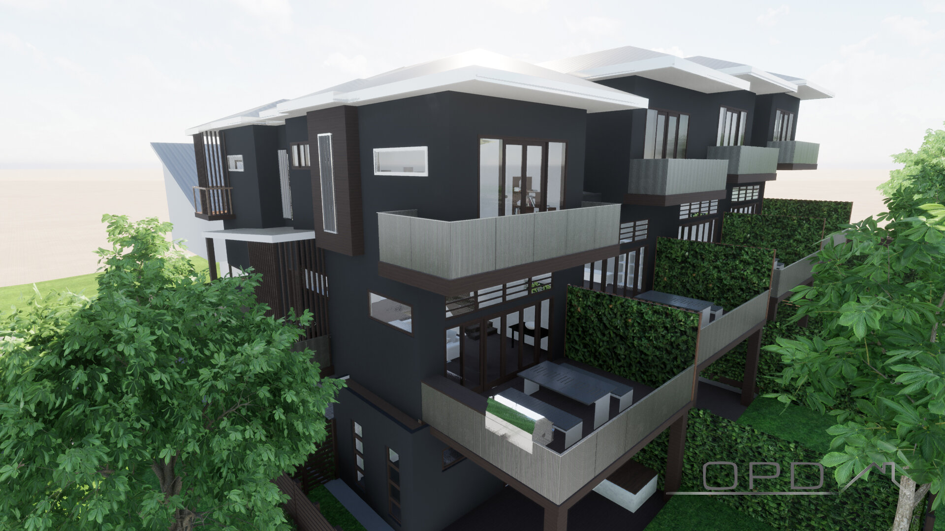 Rear facade