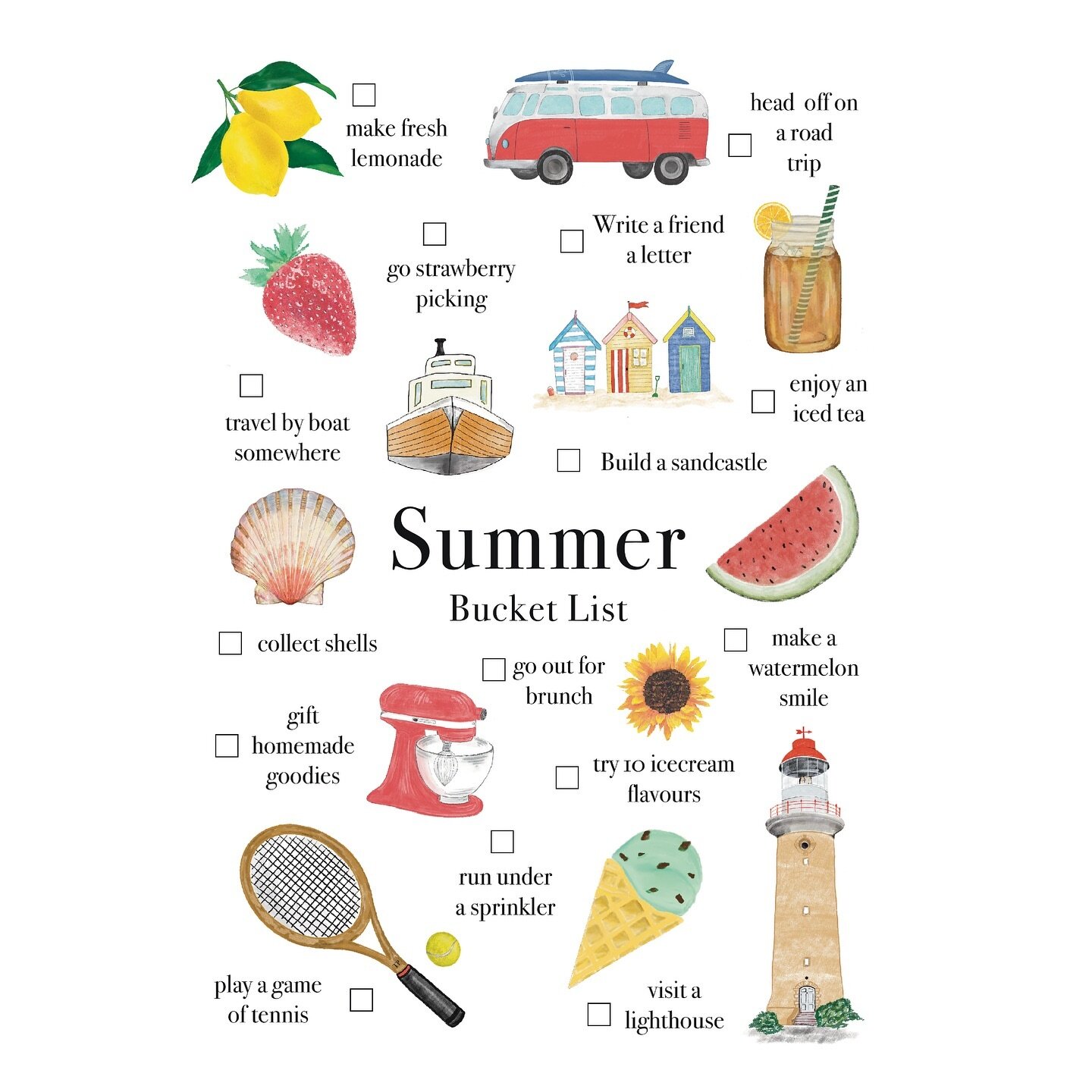 Oh there are so many things to enjoy over summer. 

Just enjoying the warm sunshine alone is enough for me. 

Do you love summer too?

PS - popping one of these bucket list cards into every order at the moment 

 
#notecards #personalisedstationery #