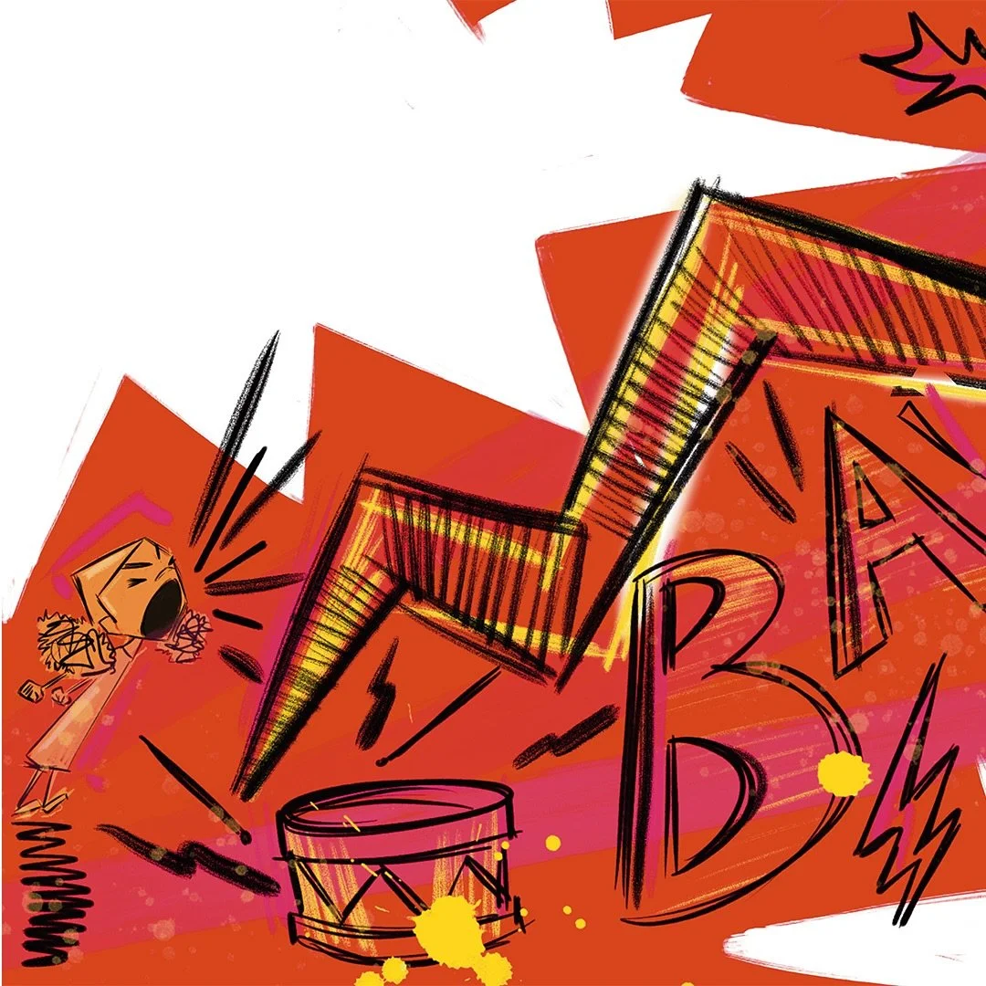 This is still probably one of my favorite spreads from My Love, God is Everywhere. The lines and color feel so alive! It is somehow very different from the rest of the book but it fits so when with our little character&rsquo;s personality. Can you te