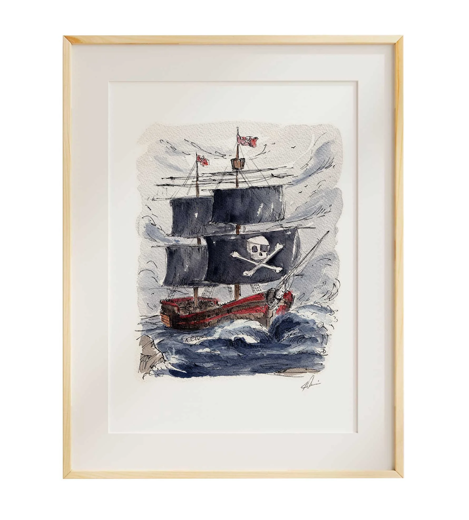 J is for Jolly Roger - 11x14"