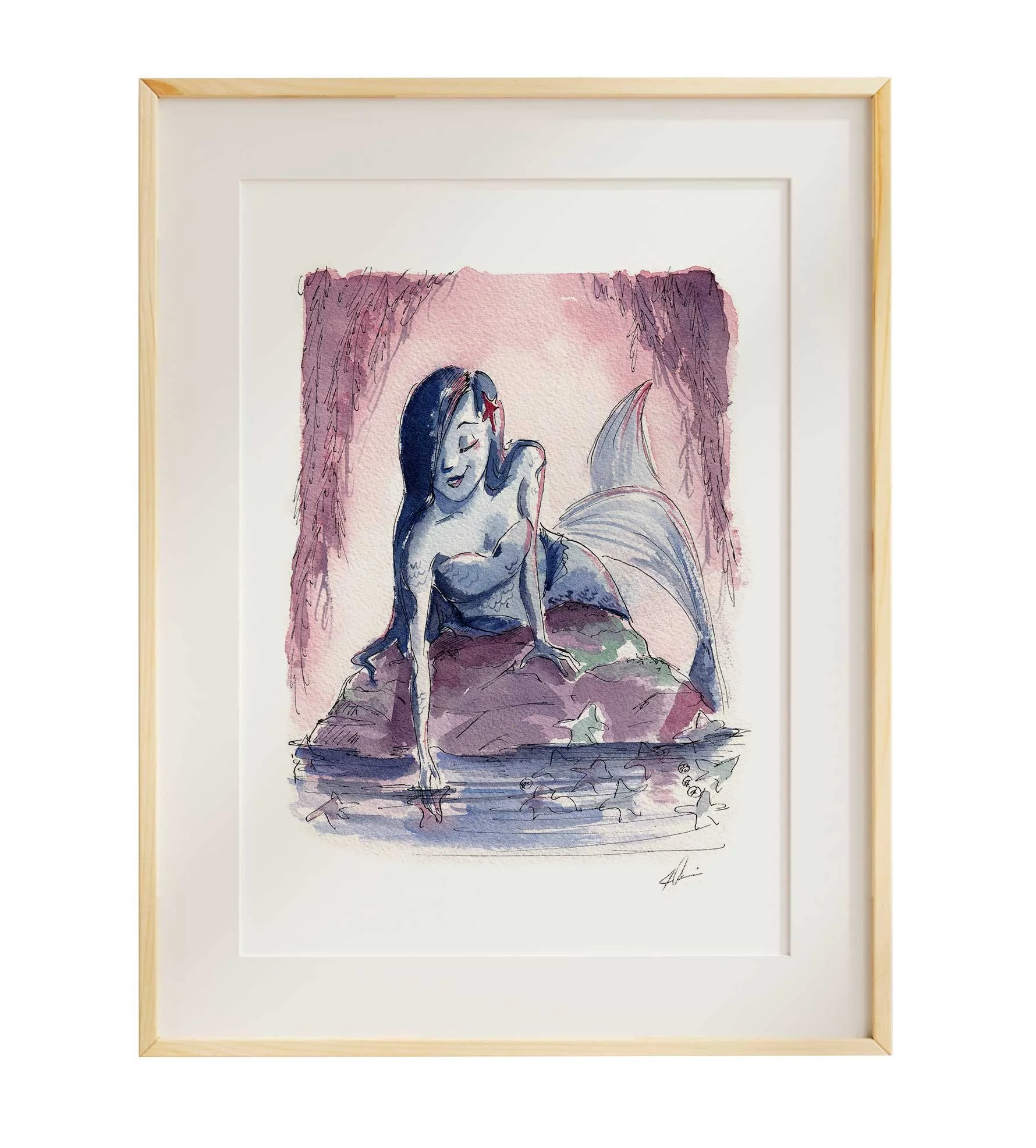 M is for Mermaid (Bonus Painting) - 11x14"