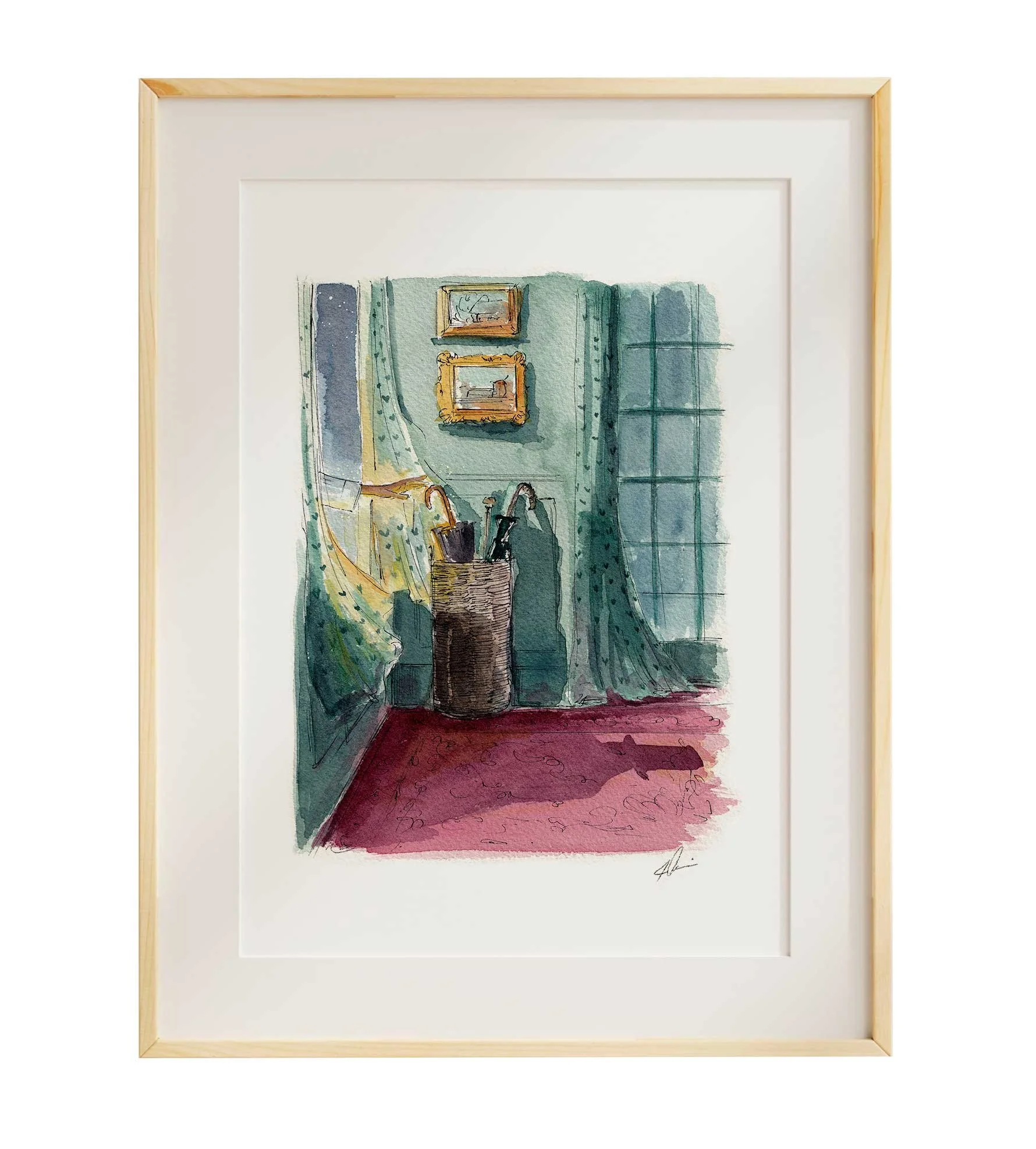 U is for Umbrella - 8x10"