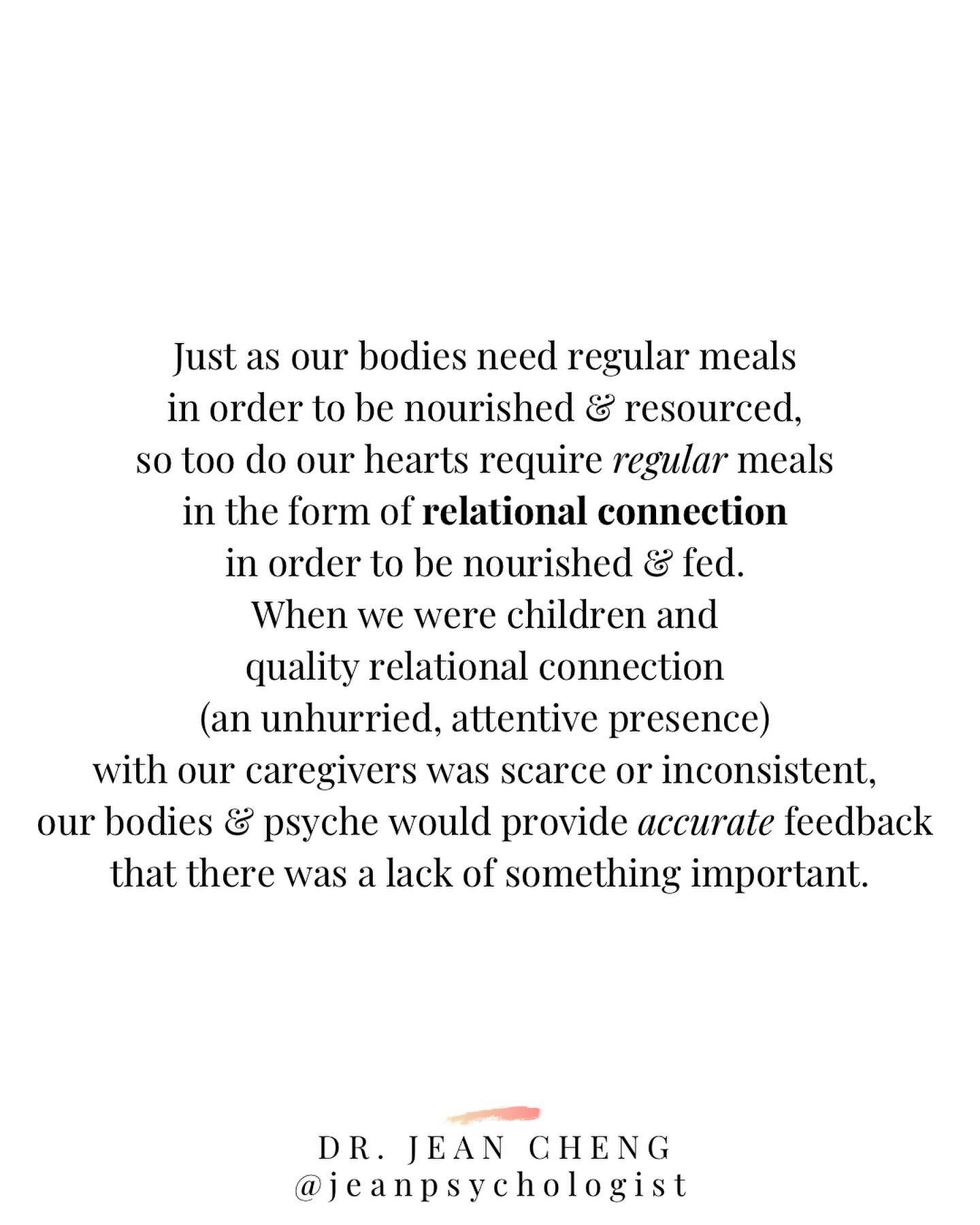 Our relational needs for connection are part of our humanity. When these needs were unmet in childhood, our bodies/psyche will signal this through symptoms and sensations. The problem is that when children are left alone to make sense of these sympto