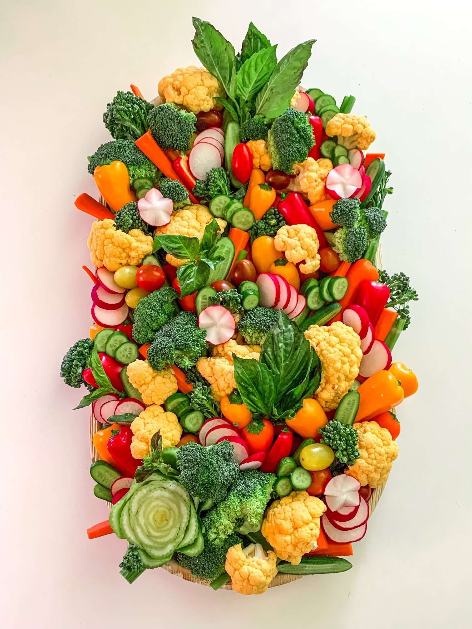 Classic Crudités on Palm Board