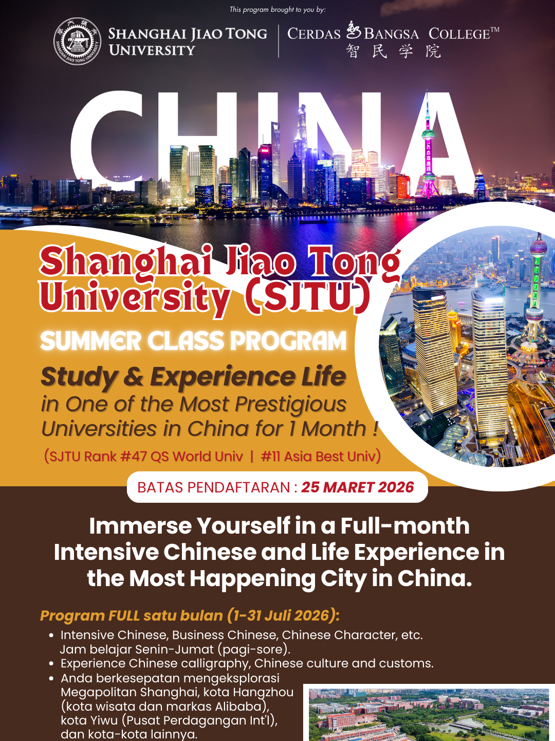Program Summer Class bersama Shanghai Jiao Tong University
