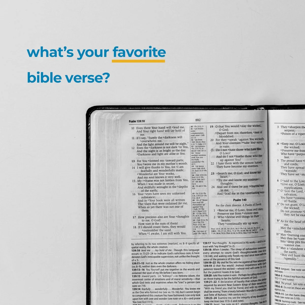 📖 What&rsquo;s YOUR favorite Bible verse? 🤔

We want to hear from YOU! 🙌
Drop your favorite Bible verse in the comments and tell us why it means so much to you. 💬

Maybe it&rsquo;s a verse that&rsquo;s encouraged you, challenged you, or reminded 