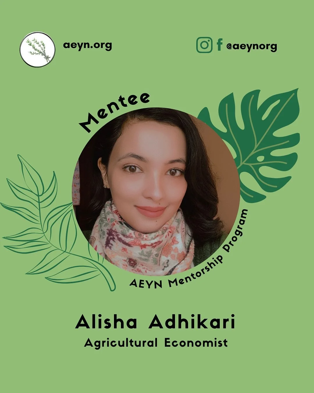 Meet our mentee Alisha from Nepal! She&rsquo;s joining our seventh cohort of the mentorship program as an agricultural economist 🌻