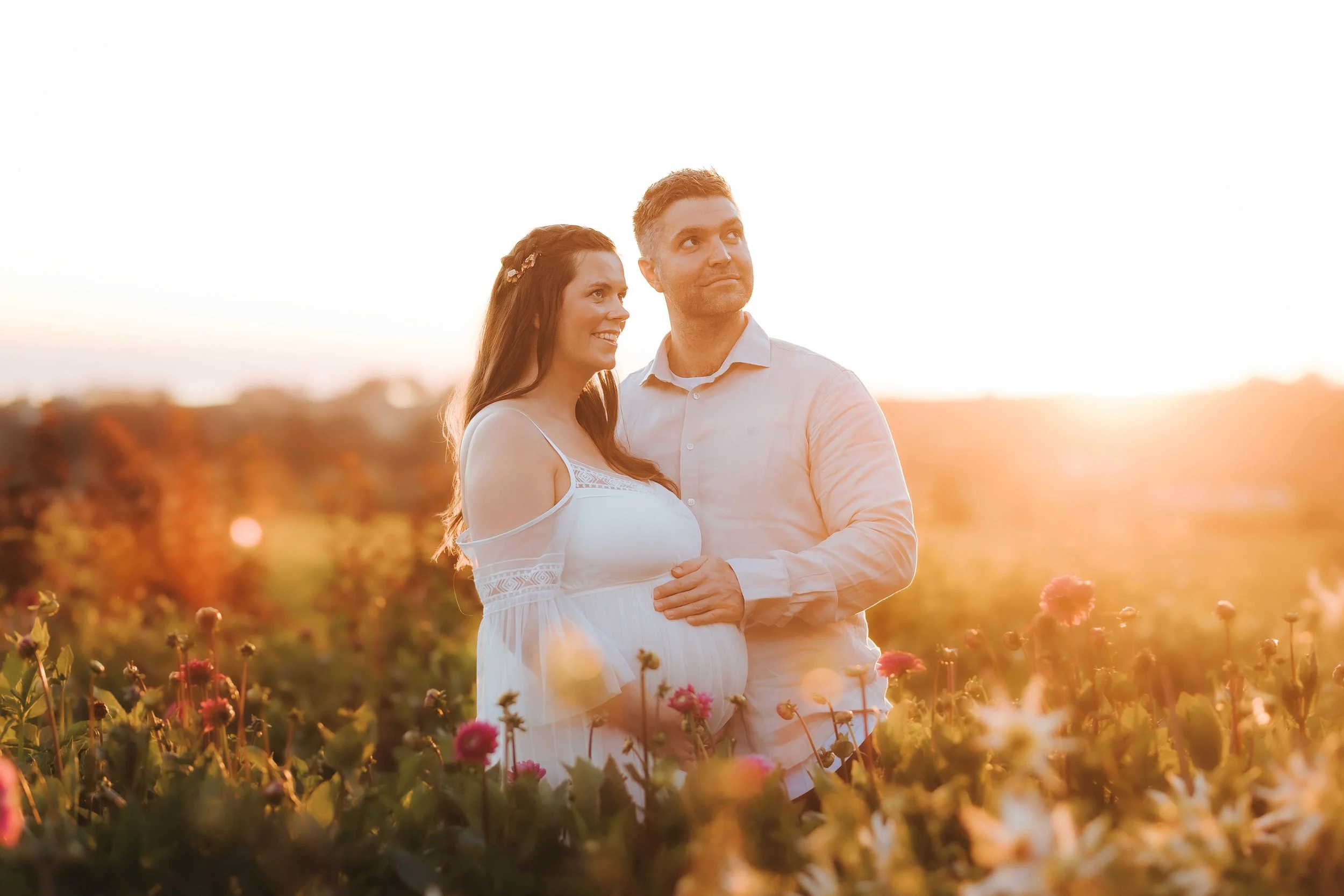 Gravidfotografering blomstereng