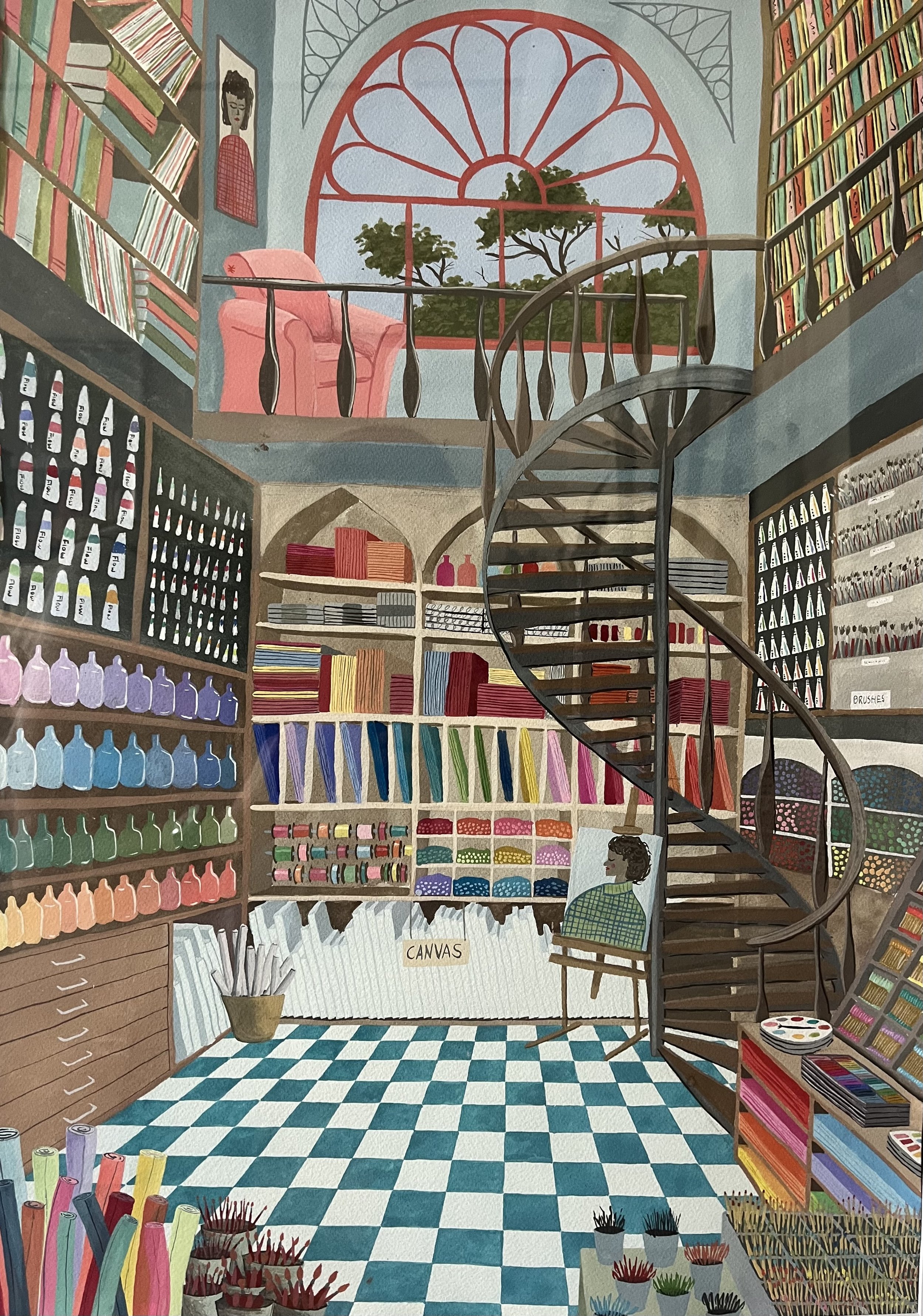 Ultimate Happy Place, 2025. Gouache on paper. 85cm x 60.4cm
