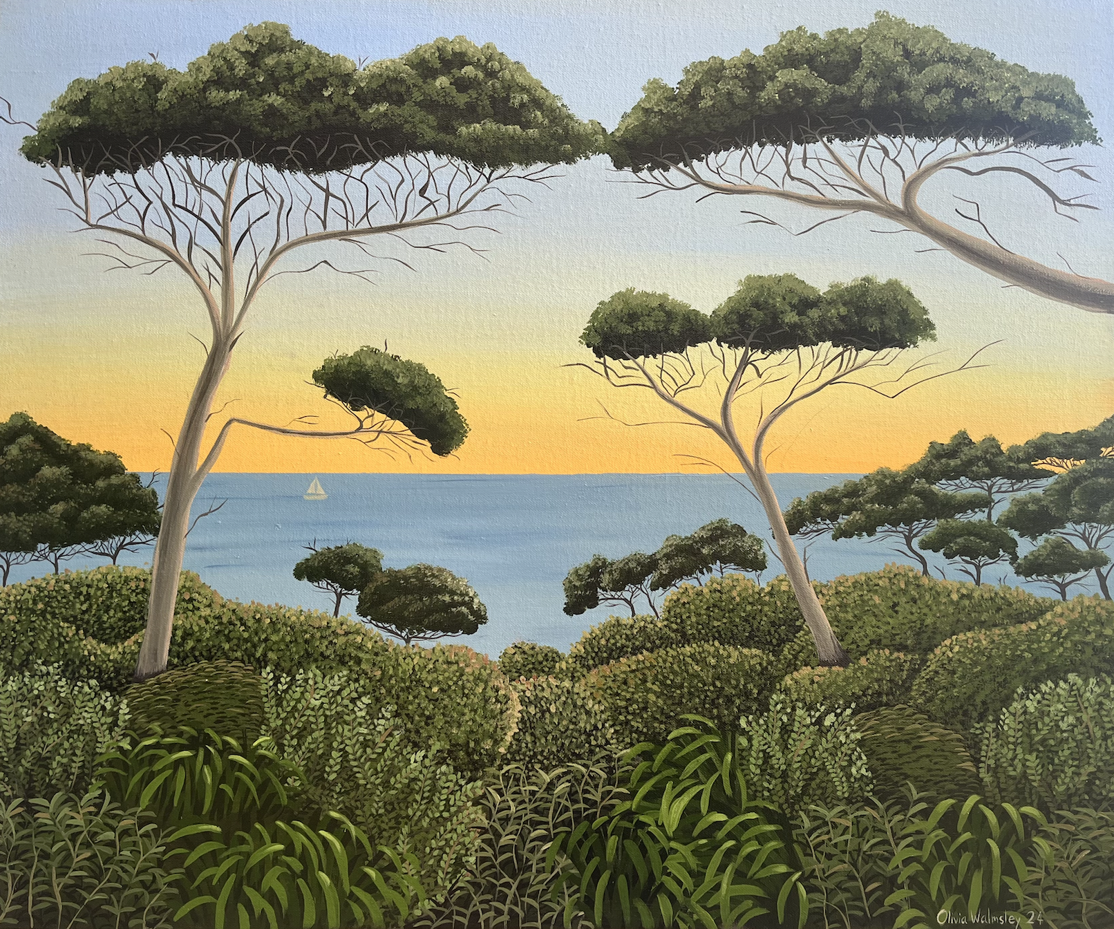 Magic Leaves, 2024, Acrylic on canvas. 51cm x 51cm. SOLD