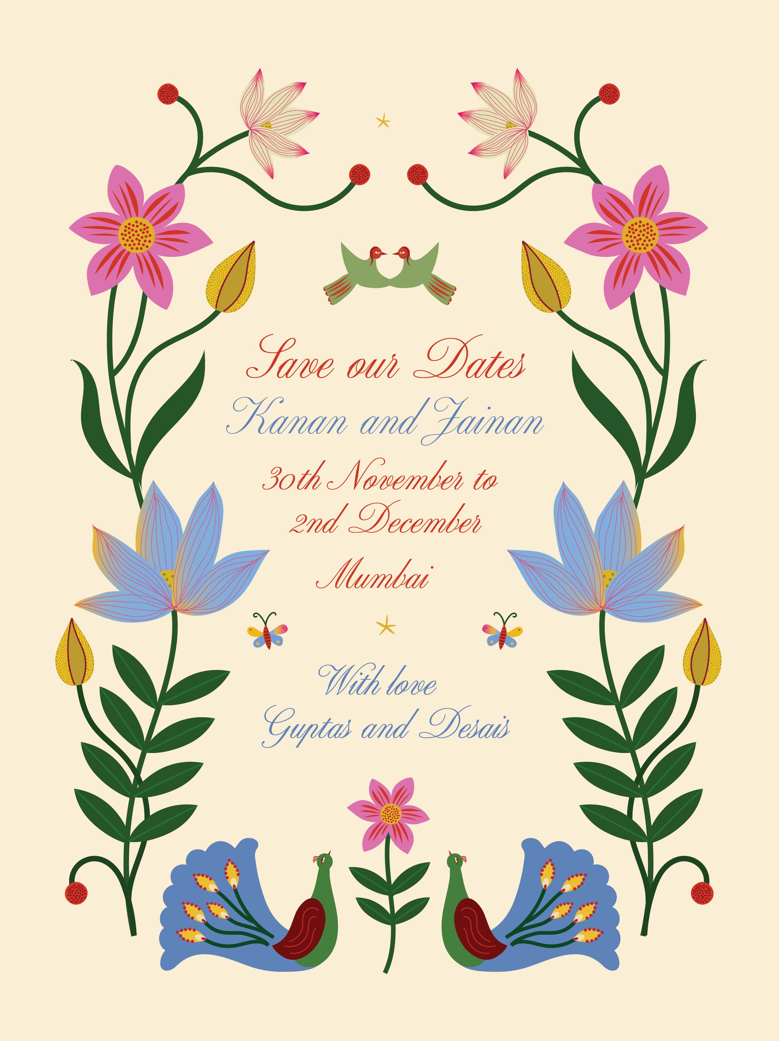 Save our Date card - K+J