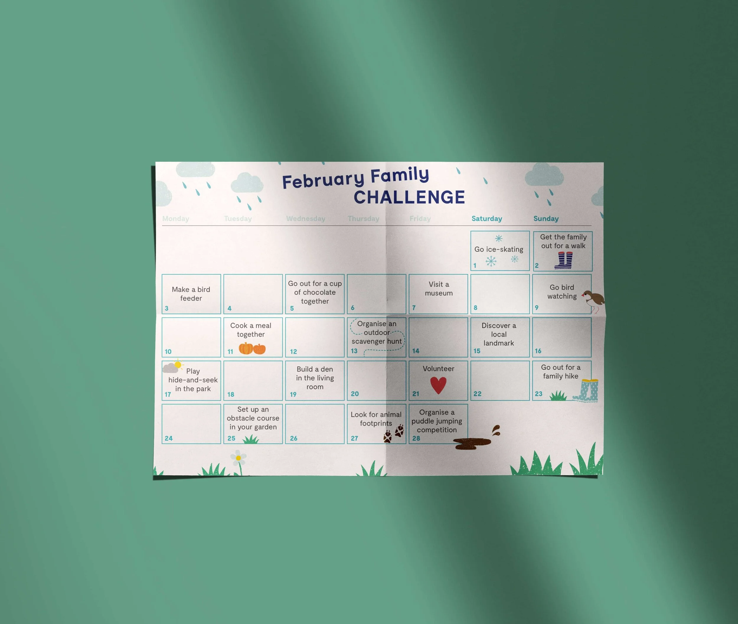 We had a plan for 2020 : sending monthly calendars with ideas for outdoor activity. 