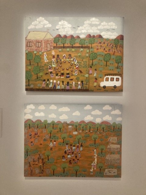  Judith Yinyika Chambers: Warburton Misson church time (top) Missionaries travelled with camels to Warburton (bottom)[2014] 