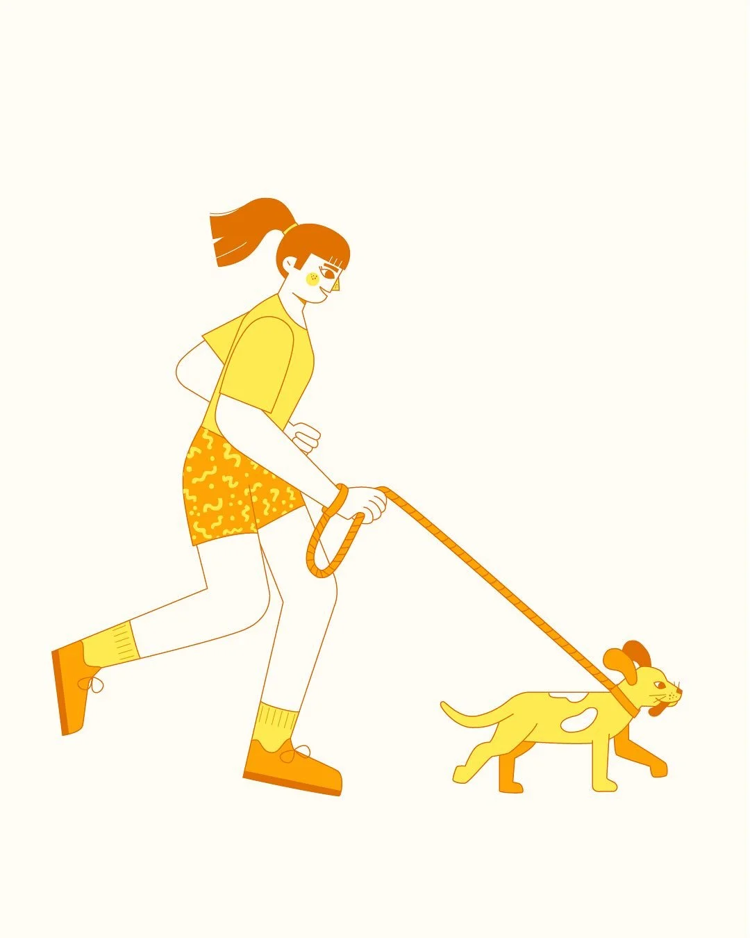 @peachtober Day 9: Rope 💛
. . 
.
.
.
#peachtober25rope #peachtober #dailydrawing #dogwalker #cutedog #fashionillustration #cuteart #fashion #fashionart #digitalart #digitalartist #digitalillustration #vectorart #artlicencing #surfacedesigner #surfac