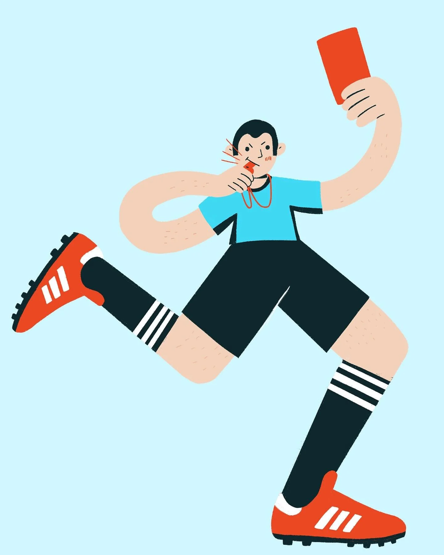 @peachtober Day 17: Whistle
.
.
.
#peachtober25whistle #peachtober #dailydrawing #adidas #soccerreferee #characterdesign #fashion #football #digitalart #digitalartist #digitalillustration #procreate #artlicencing #surfacedesigner #surfacepatterndesig