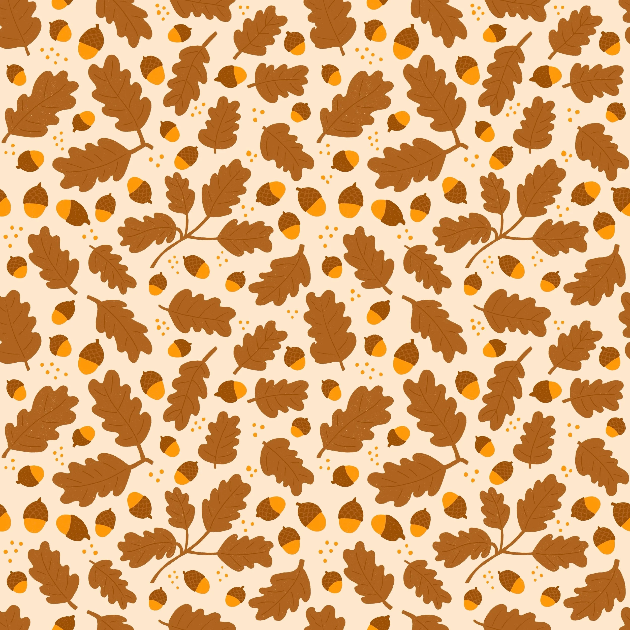 Day 18 in #theydrawtober2026 challenge hosted by @theydrawandcook &laquo;Adorable Acorn&raquo; It inspired me to make a seamless pattern🍂

#seamlesspattern #surfacedesign #surfacepatterndesigner #artlicensing