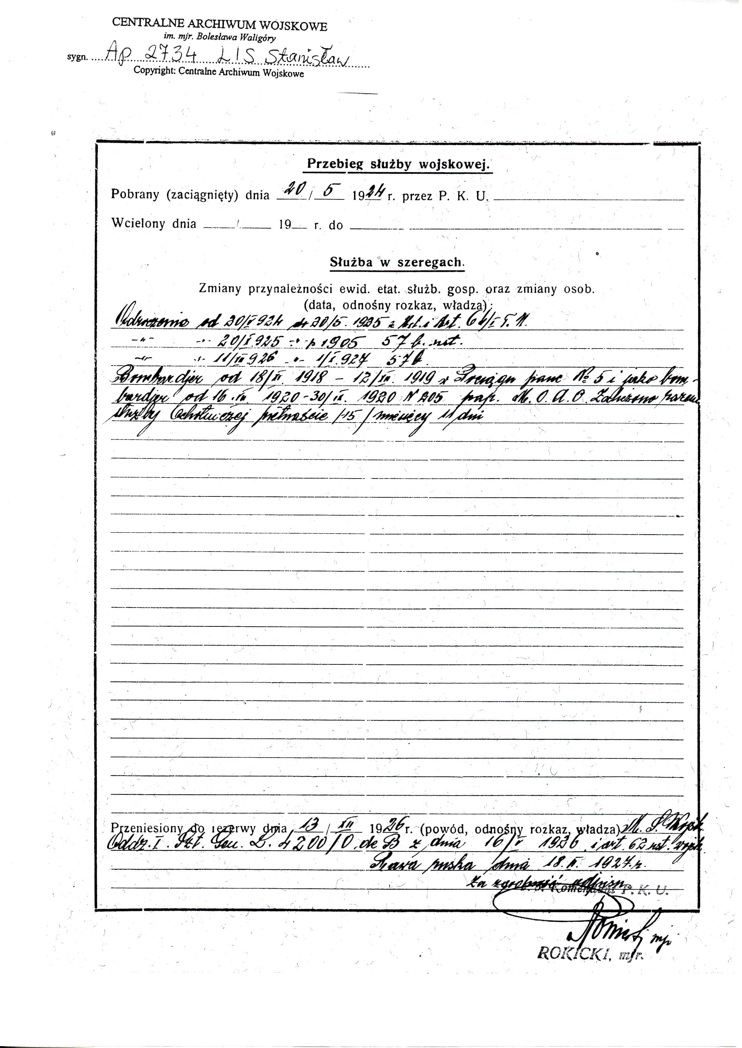 Stanislaw Lis handwritten Document RECORD Rawa ruska 1925 Page 3.jpg