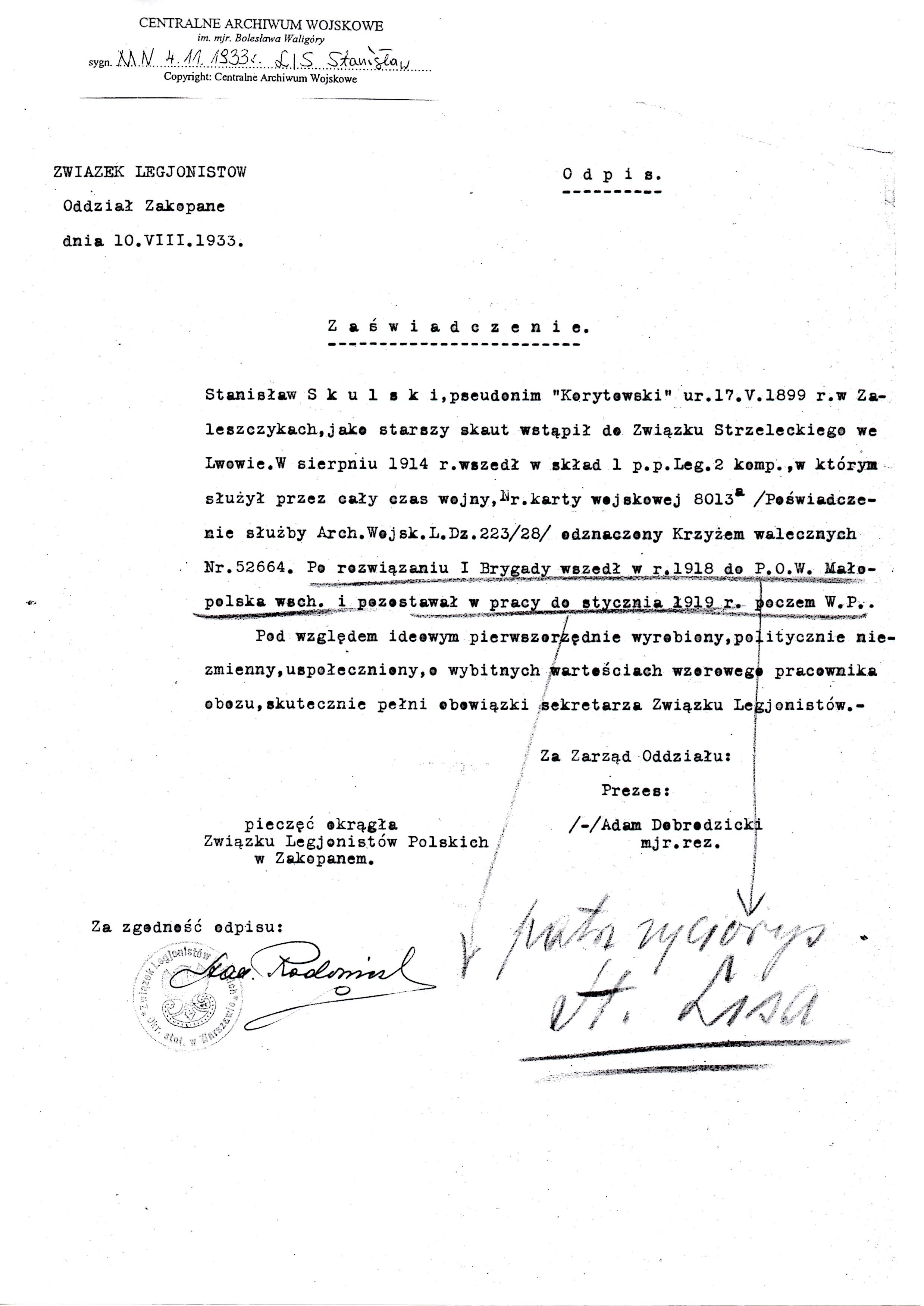 Stanislaw Lis temporary Certificate 2 1933.jpg