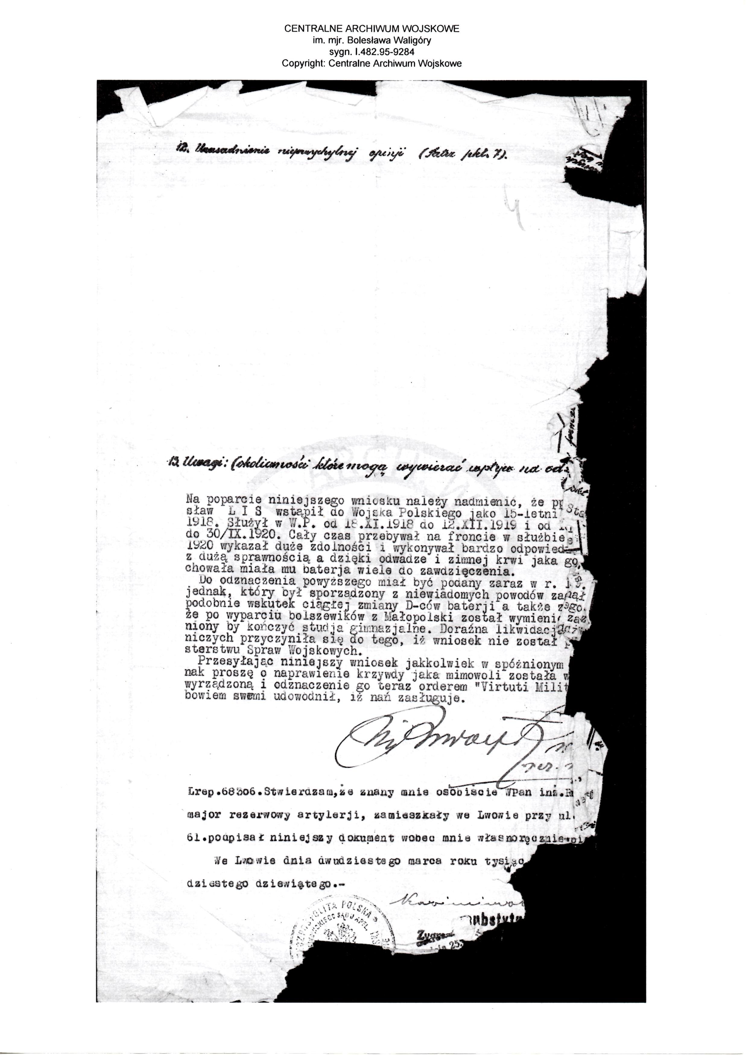 Stanislaw Lis torn document no 2.jpg