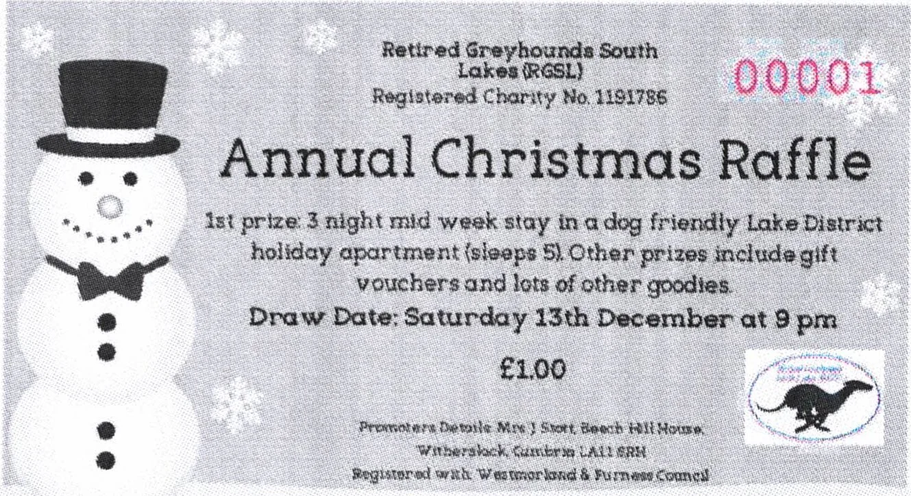 2025 Christmas Raffle (to be drawn on 13/12/2025) with all proceeds going to RGSL