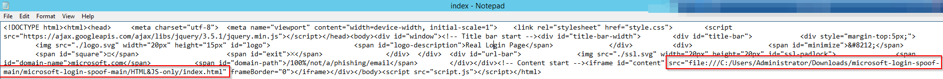  Figure 3 - Edited index.html file 