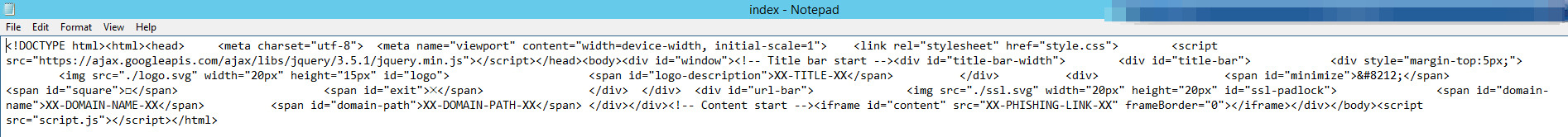  Figure 2 - Unedited index.html file 