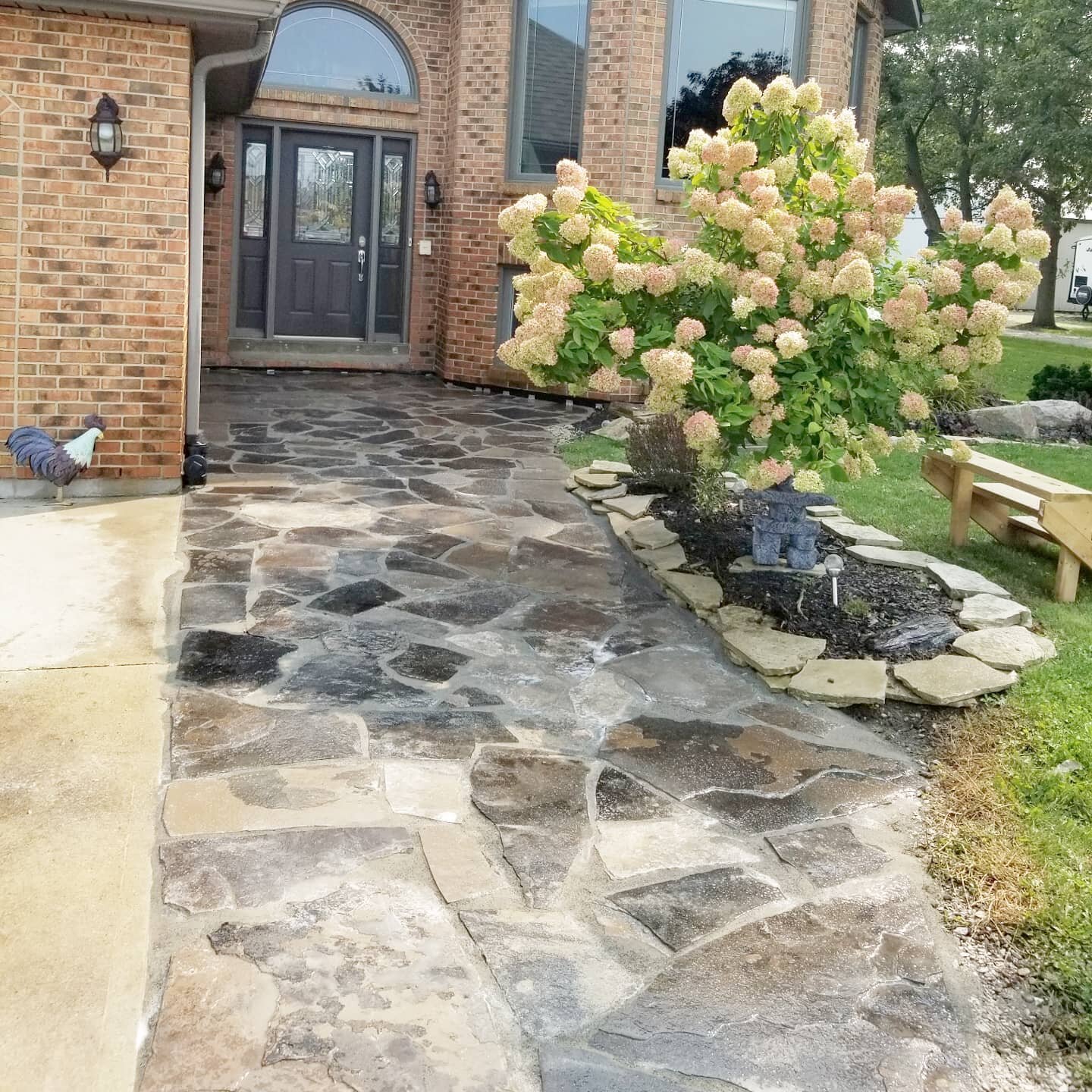 Front entrance flagstone walkway in Cottam. Cleaned up nicely!
