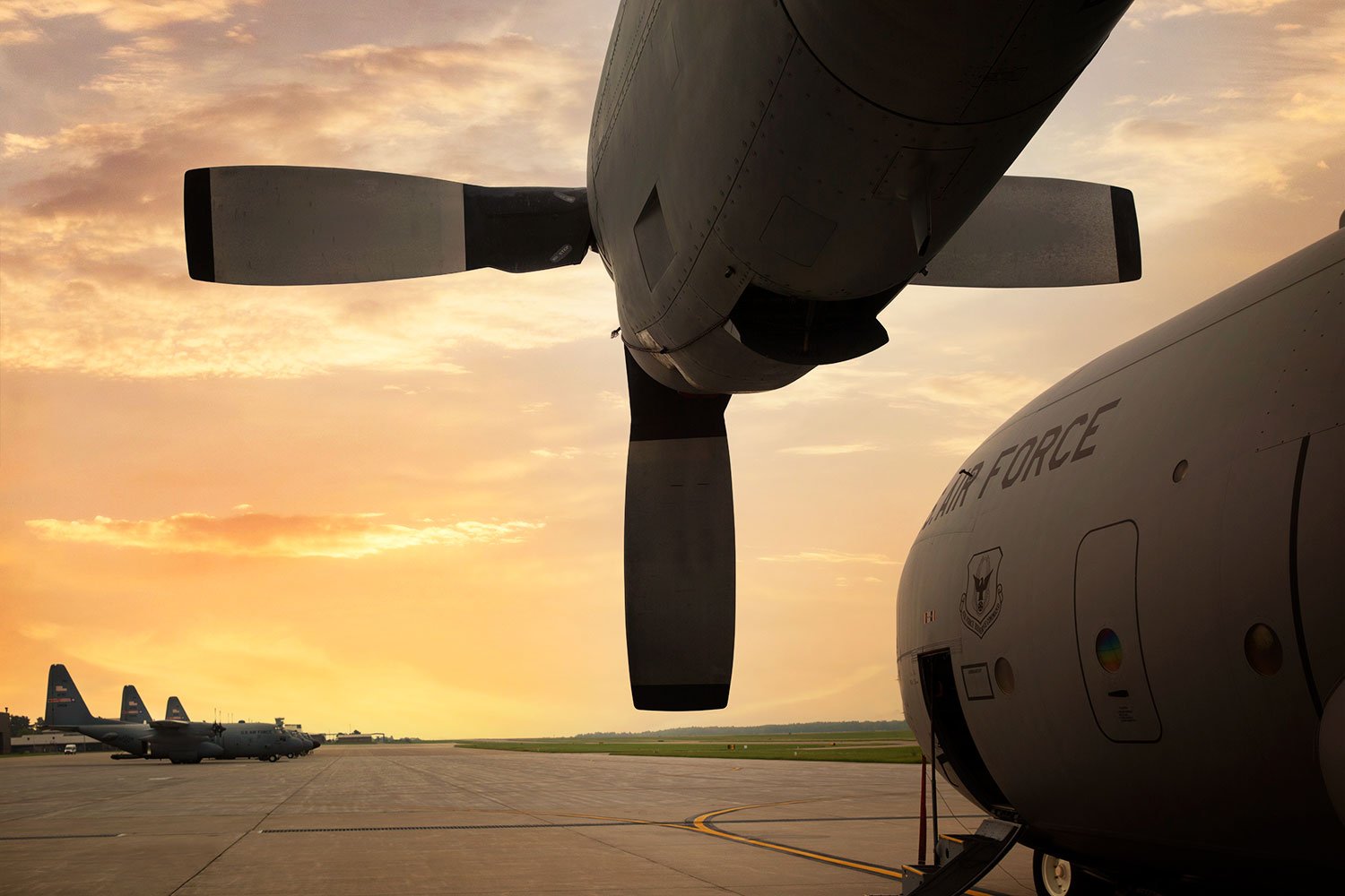 C-130 Hercules at sunrise - Youngstown Air Reserves Station