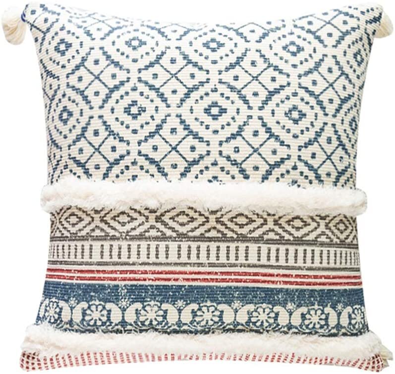 Boho Tufted Decorative Throw Pillow Covers For Couch Sofa - Modern Moroccan  Pillow Case With Tassels, Bedroom Living Room Car Hotel, 18x18 Inches