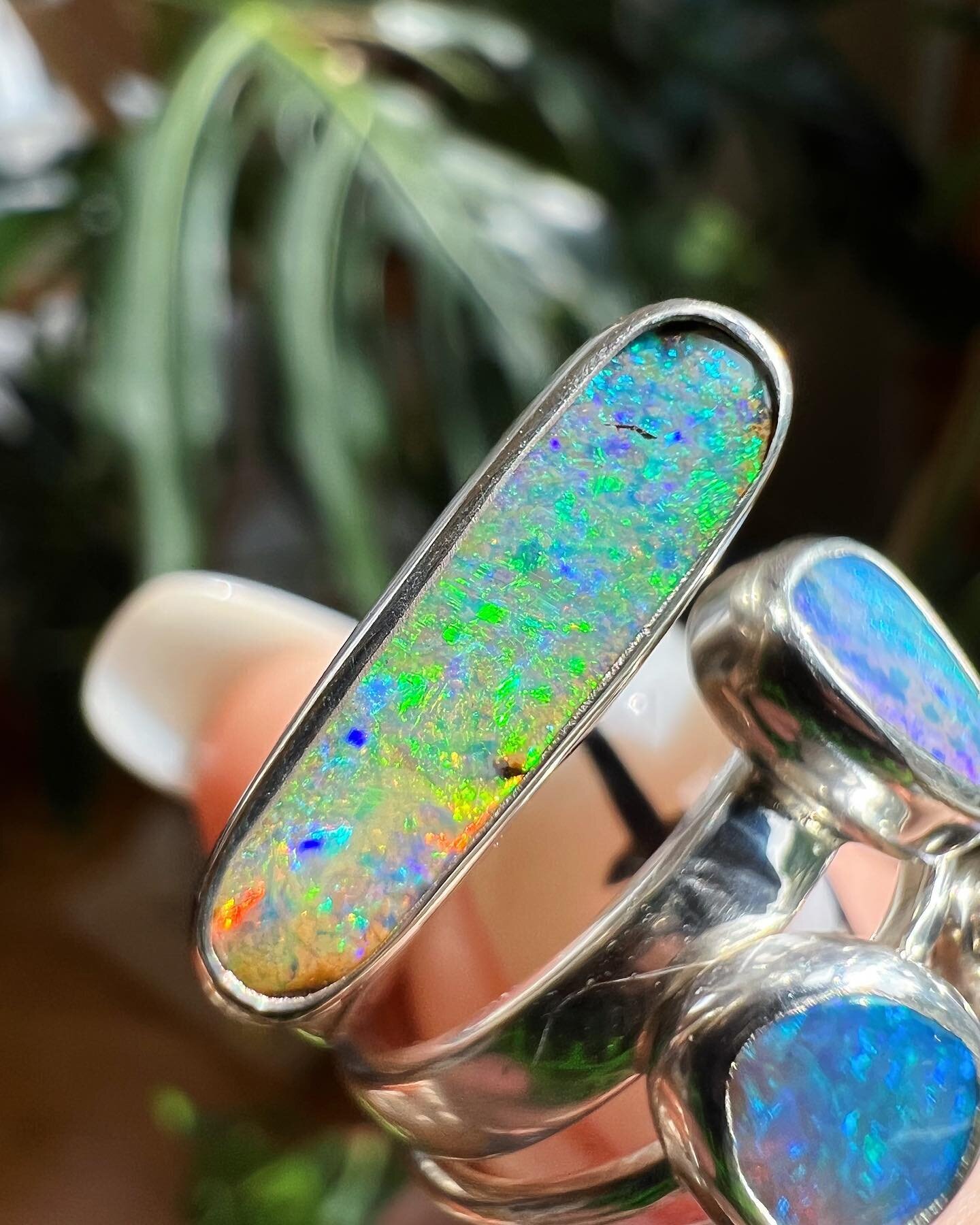 ✨ new rings ✨ available March 10th! 

All handmade with .925 silver and Australian Opal 

#metalsmithing #silversmithing #opal #australianopal #crystals #handmade #asheville #boulderopal #artist