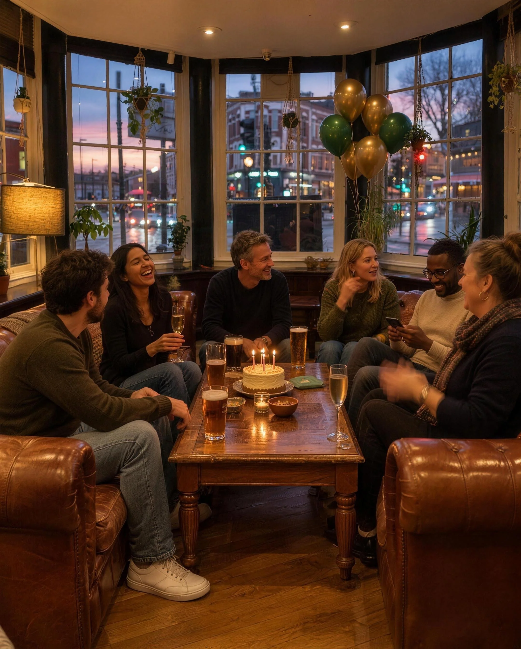 Birthday party in The Snug, the private party room at the Boston Arms, Tufnell Park N19
