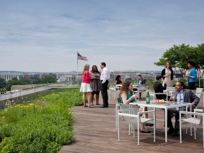   The roof terrace proves to be an excellent destination for tenants.  