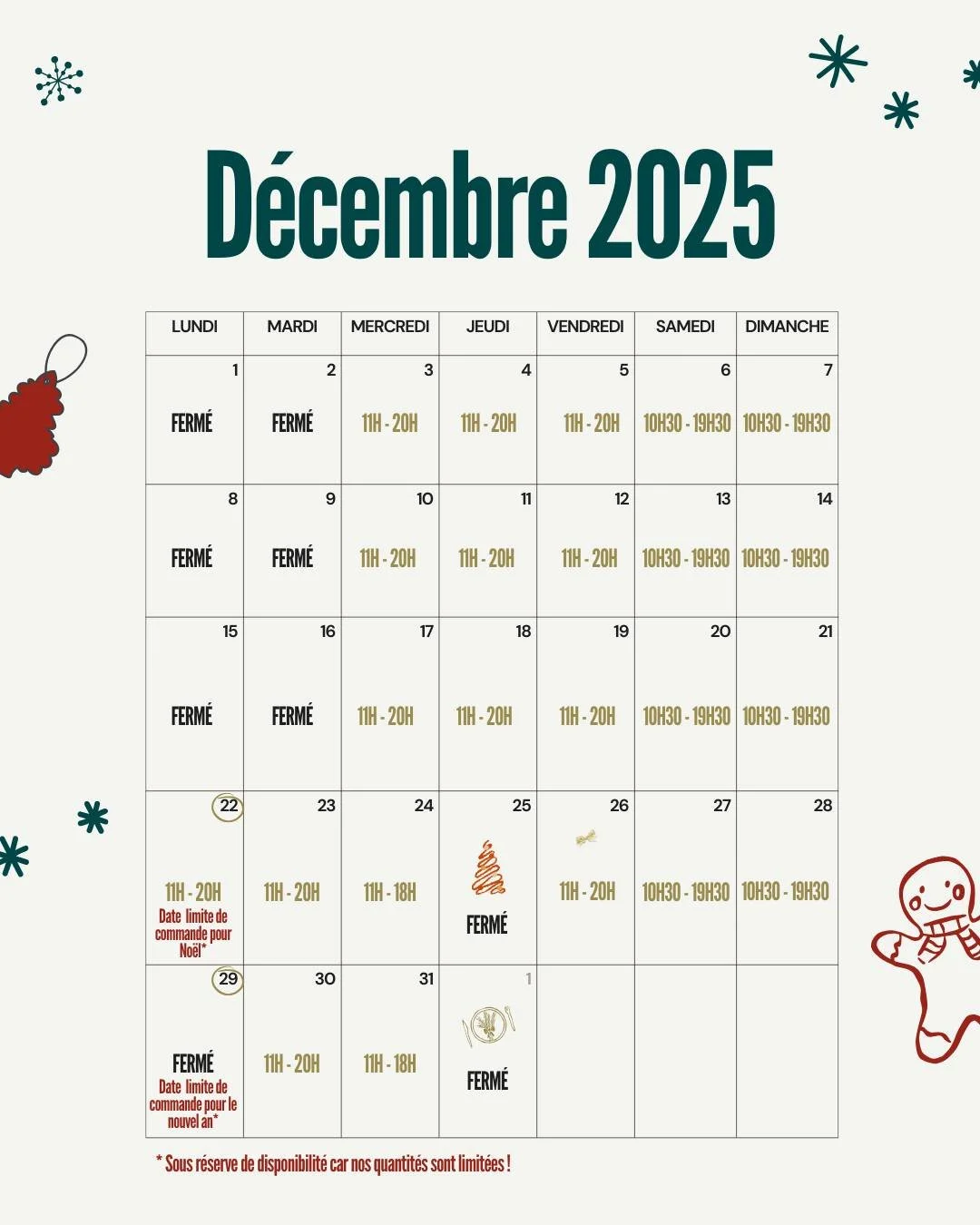 ✨ D&eacute;cembre chez jojo&amp;co, c&rsquo;est la saison la plus gourmande de l&rsquo;ann&eacute;e&hellip; et on vous partage enfin notre calendrier d&rsquo;ouverture !

Entre le nouveau flan Chocolat, les b&ucirc;ches de f&ecirc;tes et petits fours
