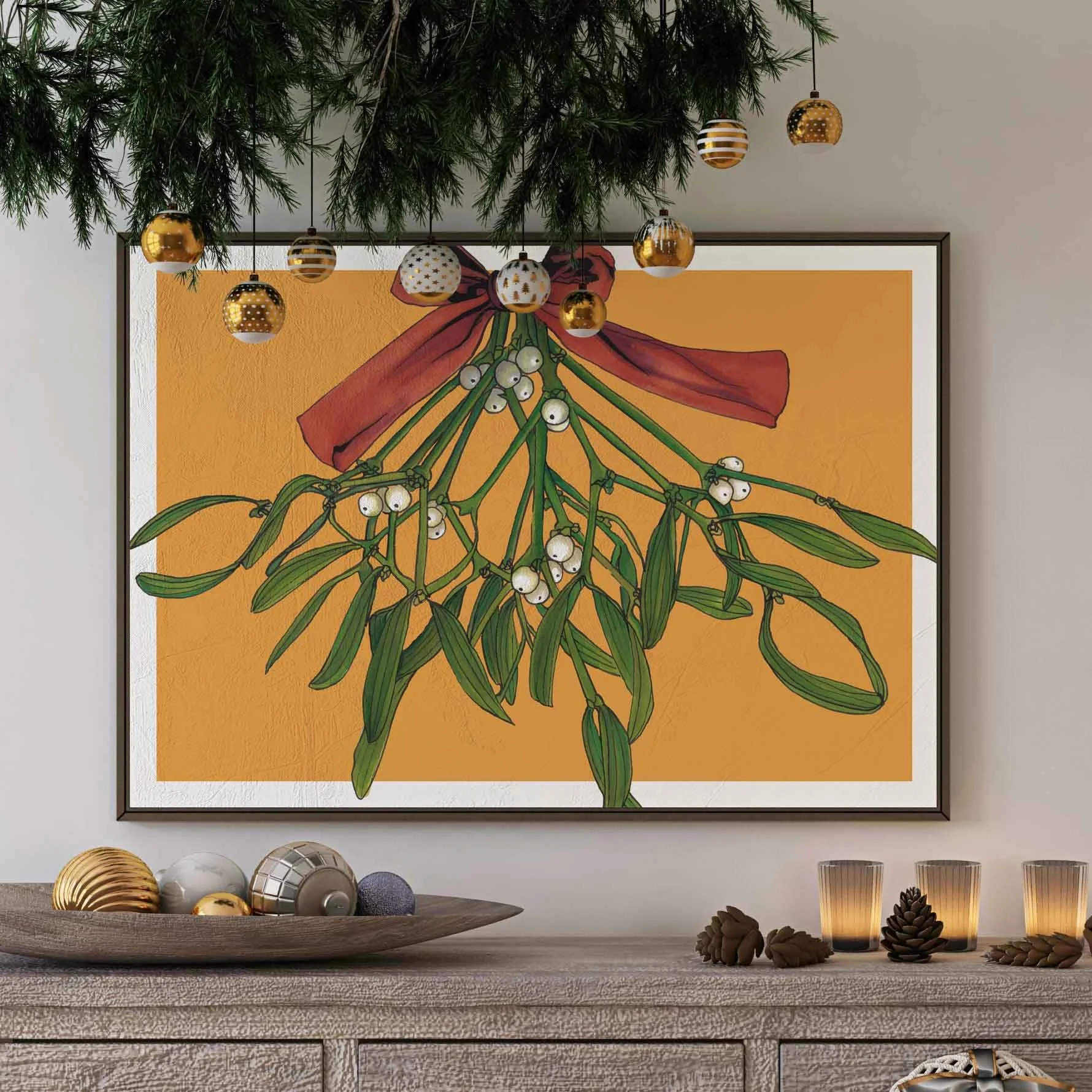 Mistletoe - Hand Drawn Art Print
