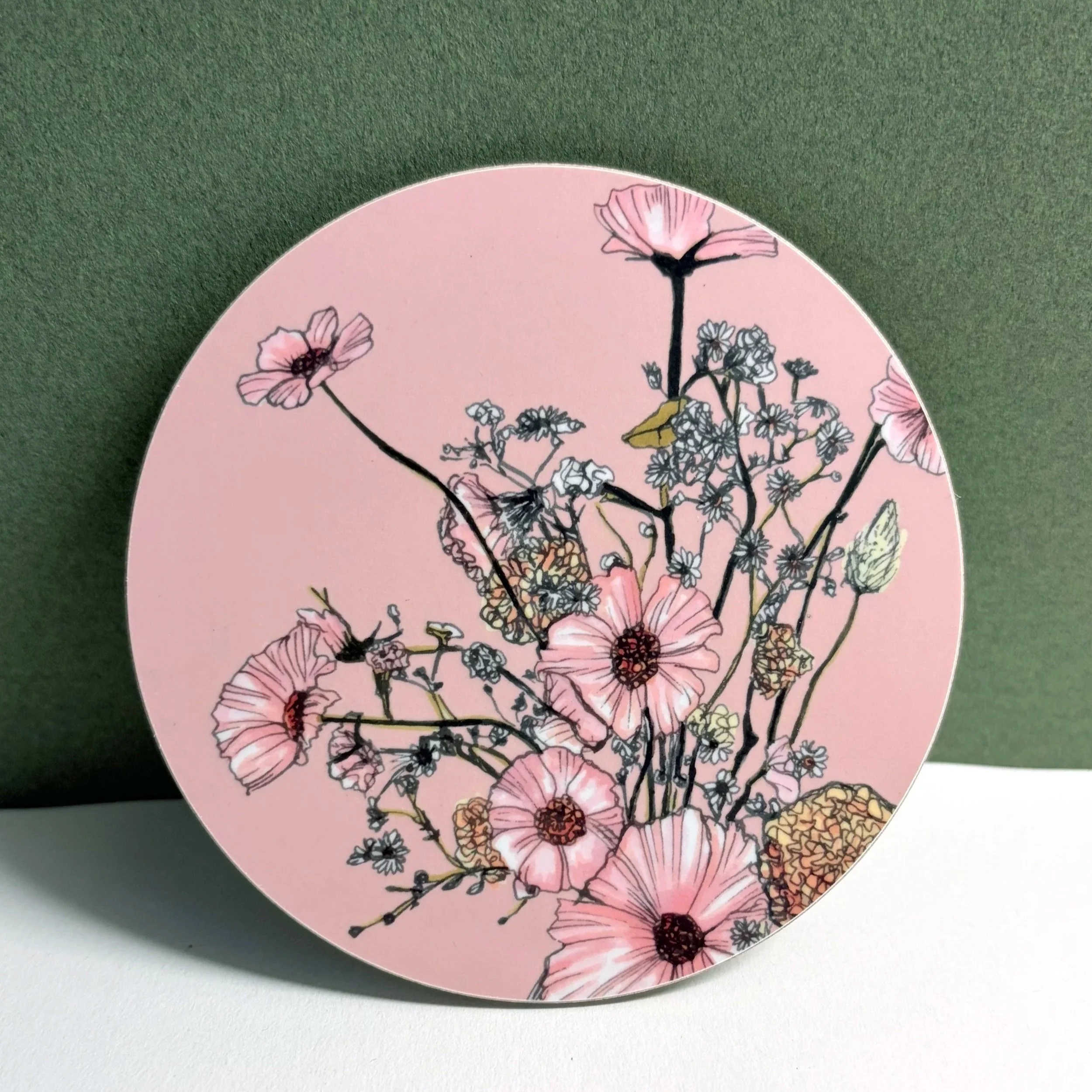 Pink_Blooms_Portrait_Round_Melamine_Coaster.jpg