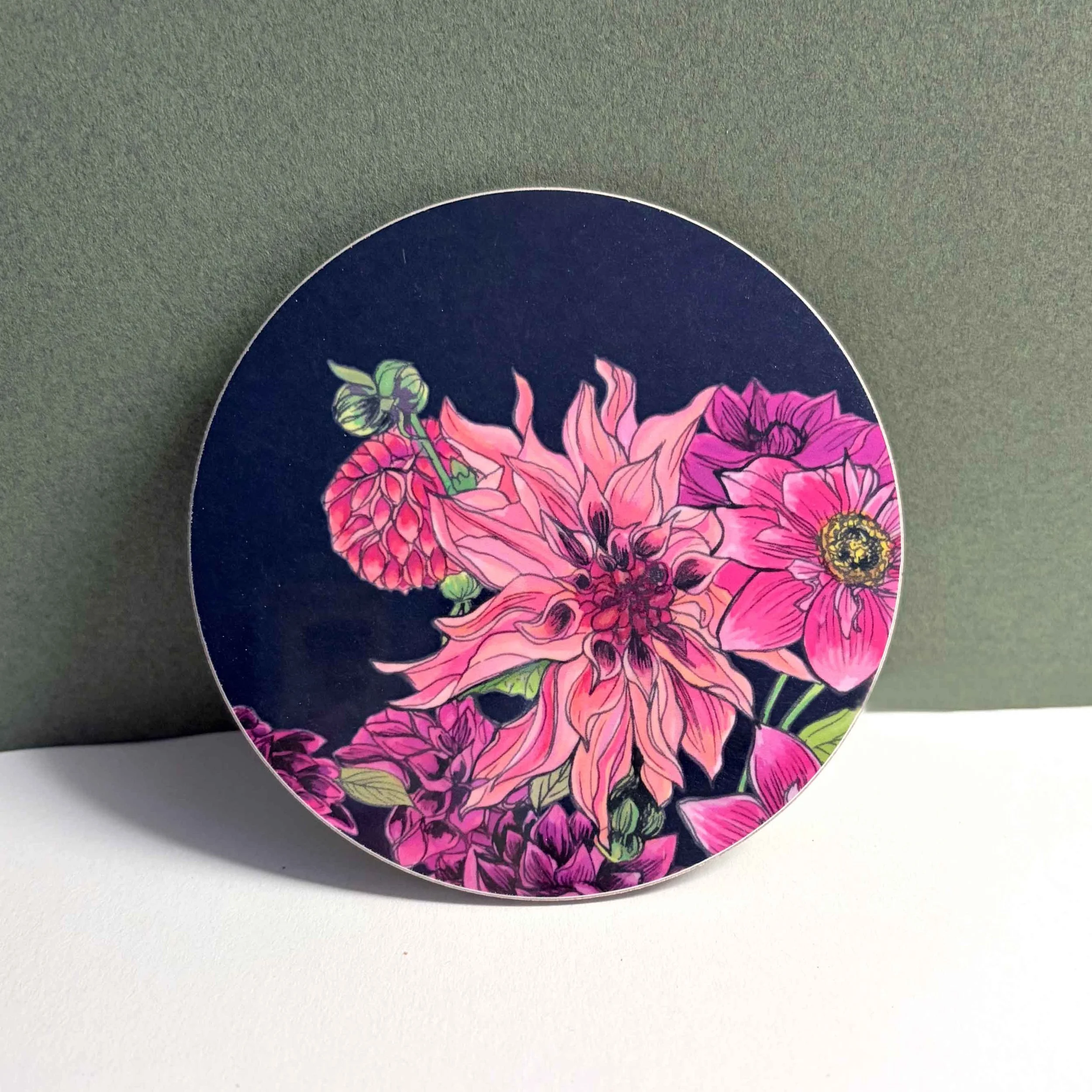 Dahlias Round Coaster
