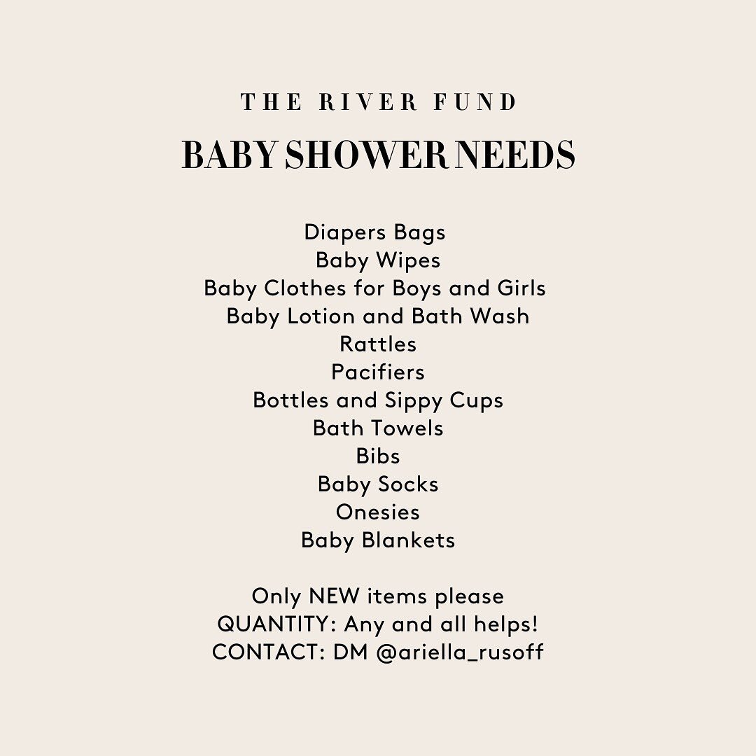@riverfundny needs our help! Before the pandemic they would host monthly baby showers for all the new moms in their community. Because of COVID, they have been pre-packaging bags of baby supplies to hand out instead. This has been a really rough time