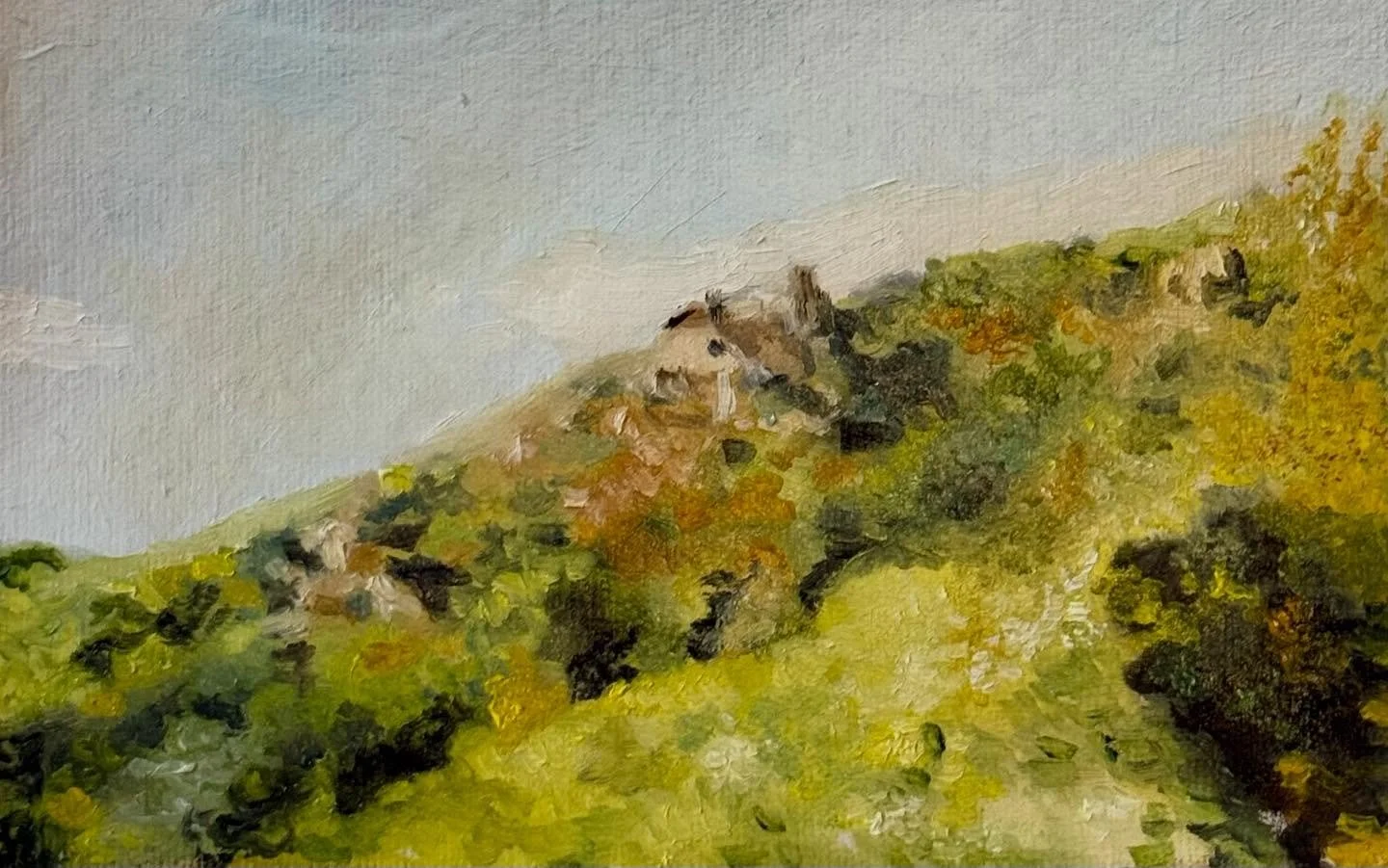 &ldquo;Ruins Above the Vines&rdquo;
4&rdquo; x 6&rdquo; oil on paper

#smallart #tinyart #minipainting #collectart #paintdaily #oilpainting #artforsale #artcollector