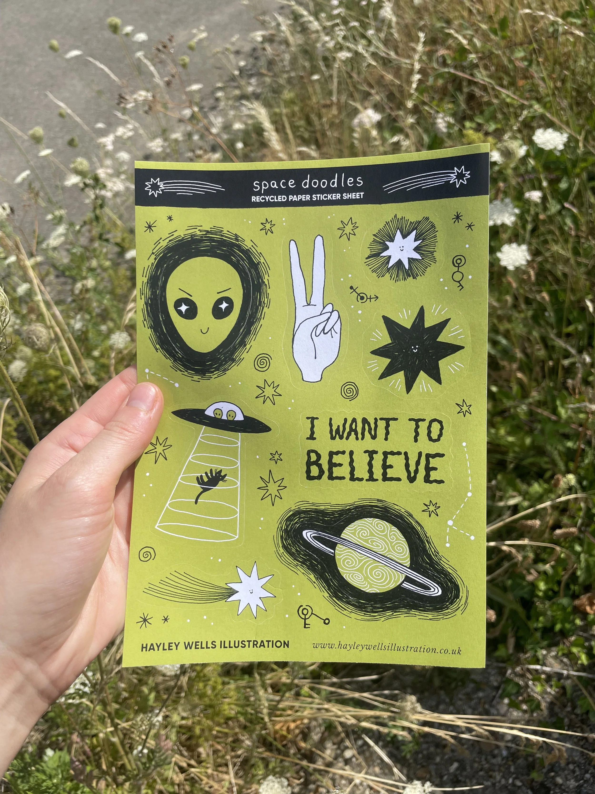 Space Doodles – A5 Sticker Sheet
