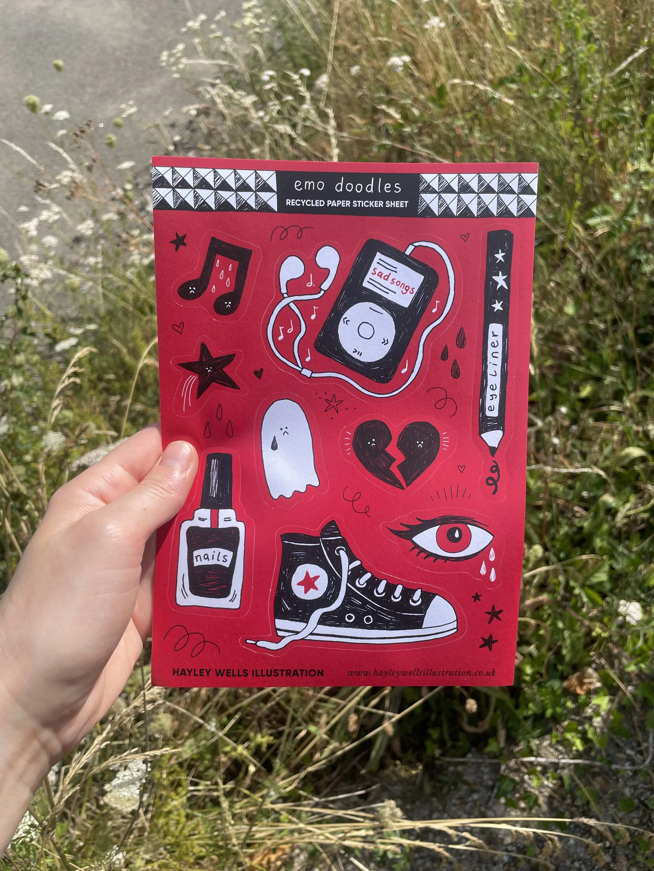 Emo Doodles – A5 Sticker Sheet