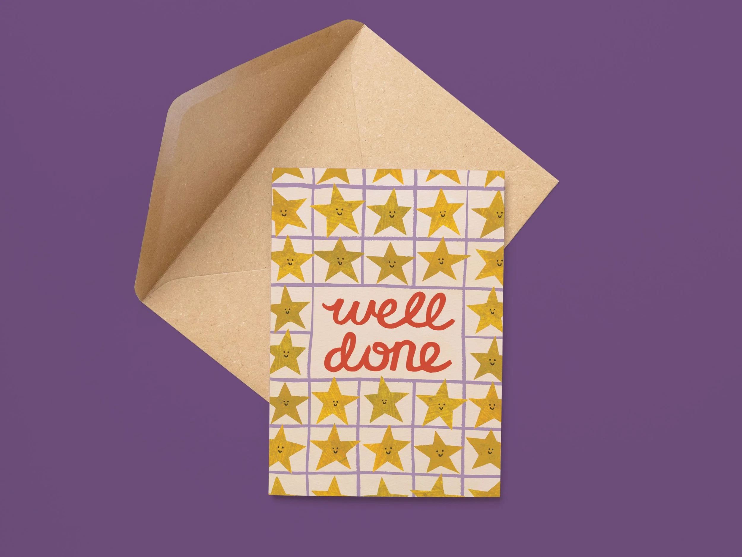 Well Done – A6 Greetings Card – Star Collection