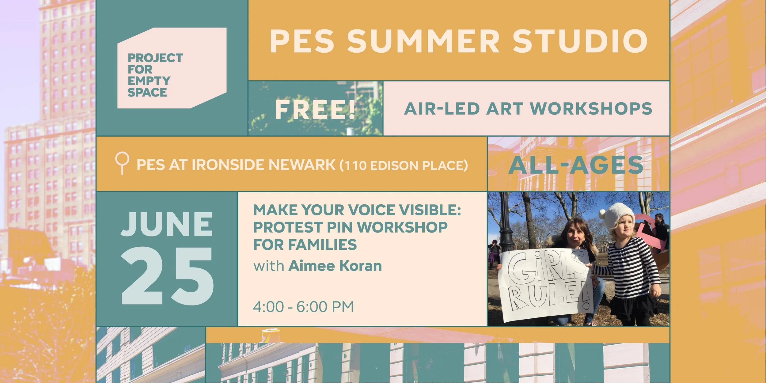 PES SUMMER WORKSHOP | Cycle 10 AIR Aimee Koran Make Your Voice Visible: Protest Pin Workshop for Families