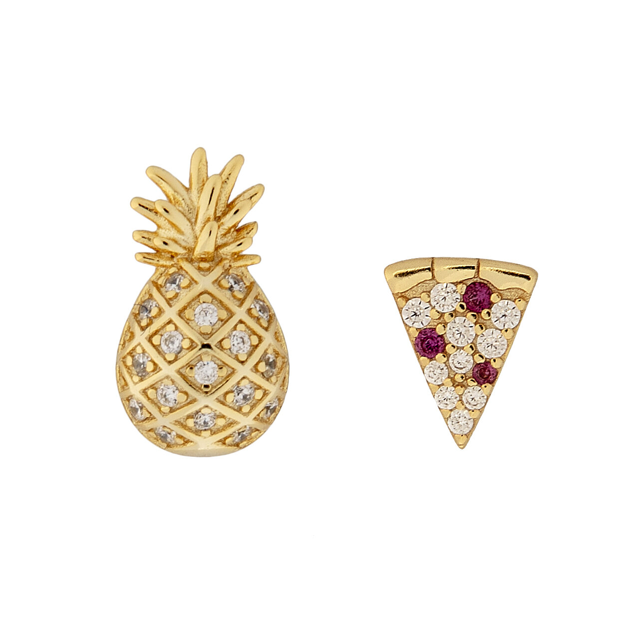 Pineapple and Pizza STUDS Pair.jpg