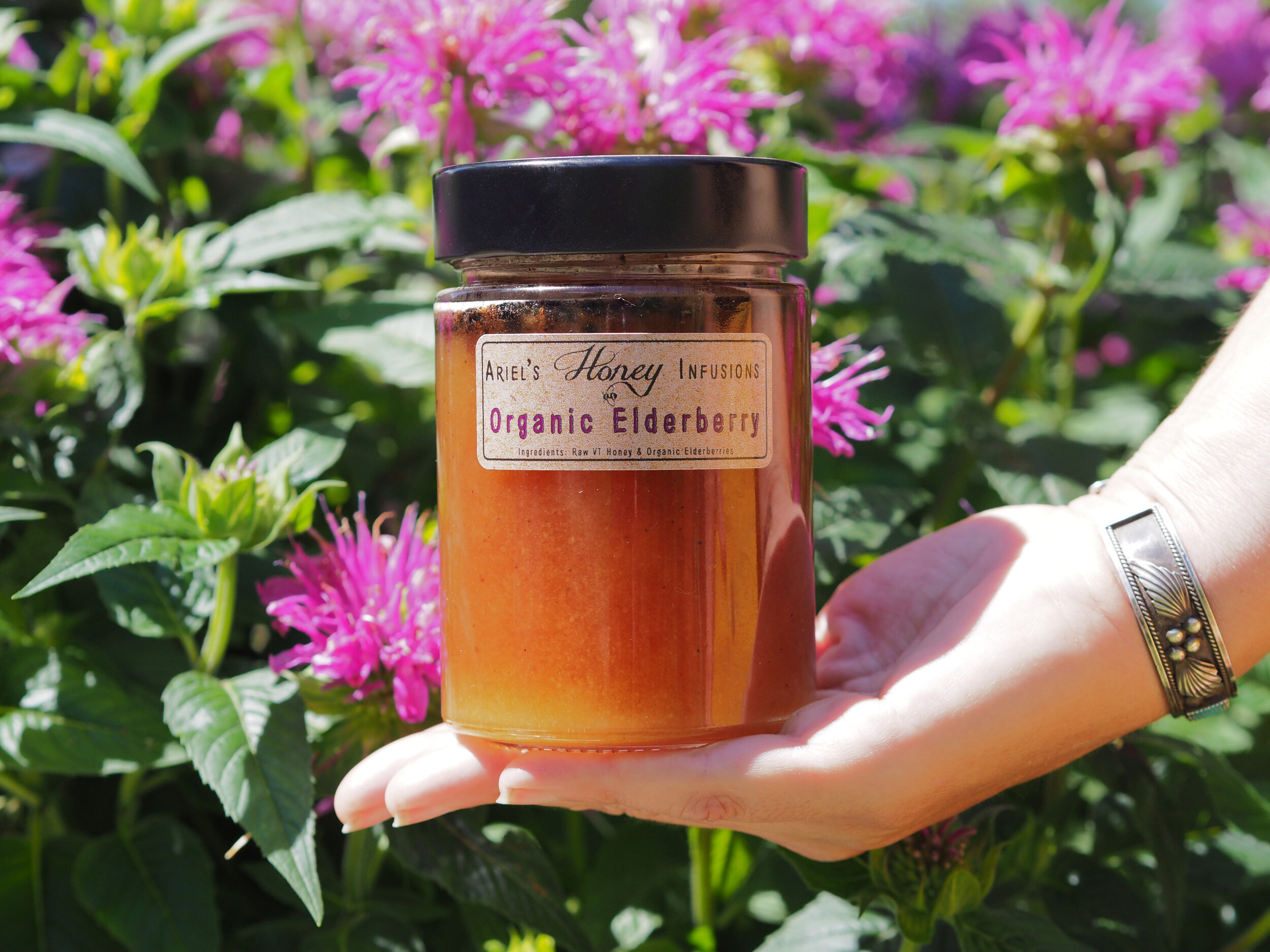 Large bottle of Elderberry Honey Infusion