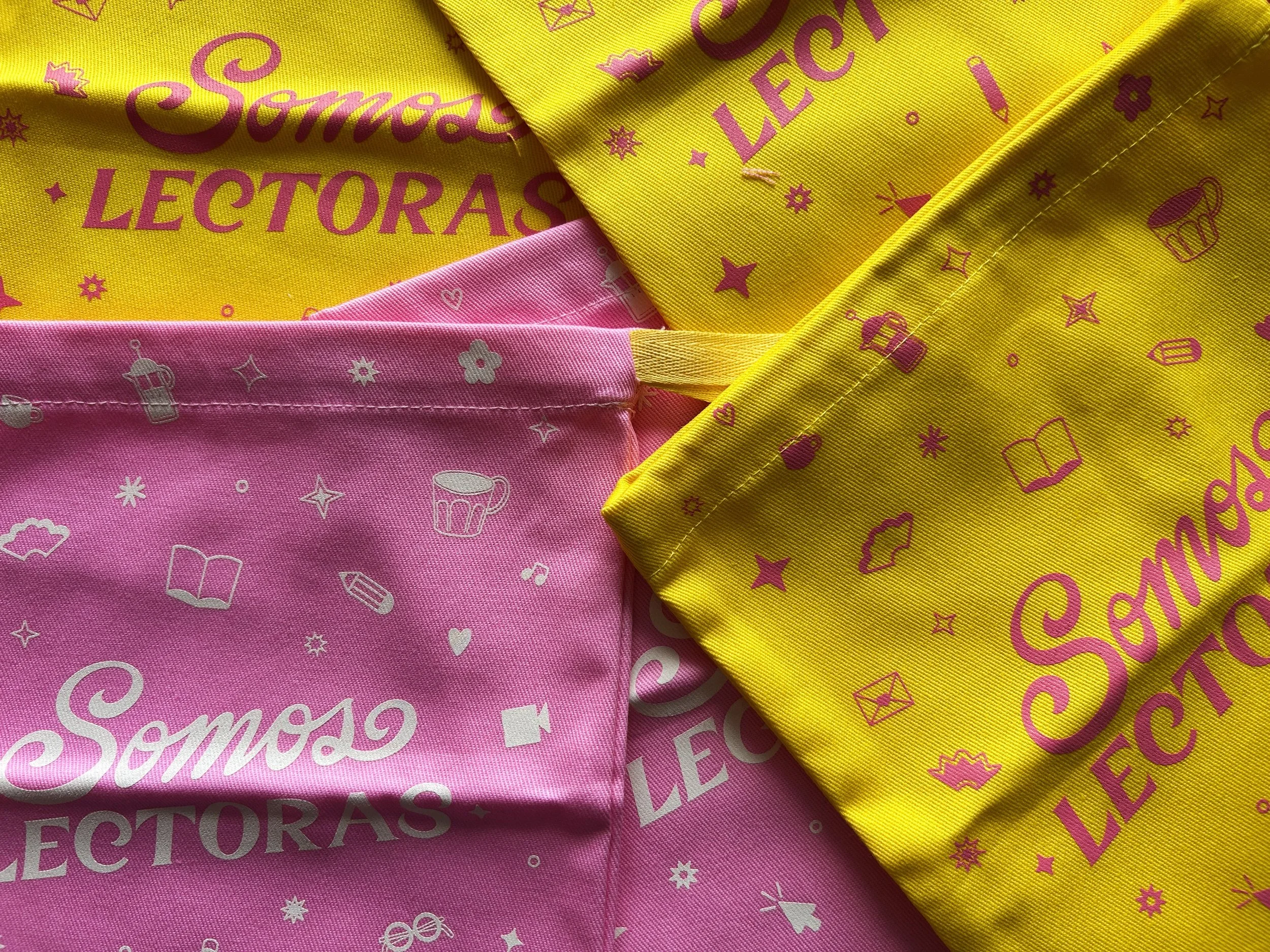 Somos lectoras - Quinto aniversario - Morralito - Rosa y amarillo.jpg