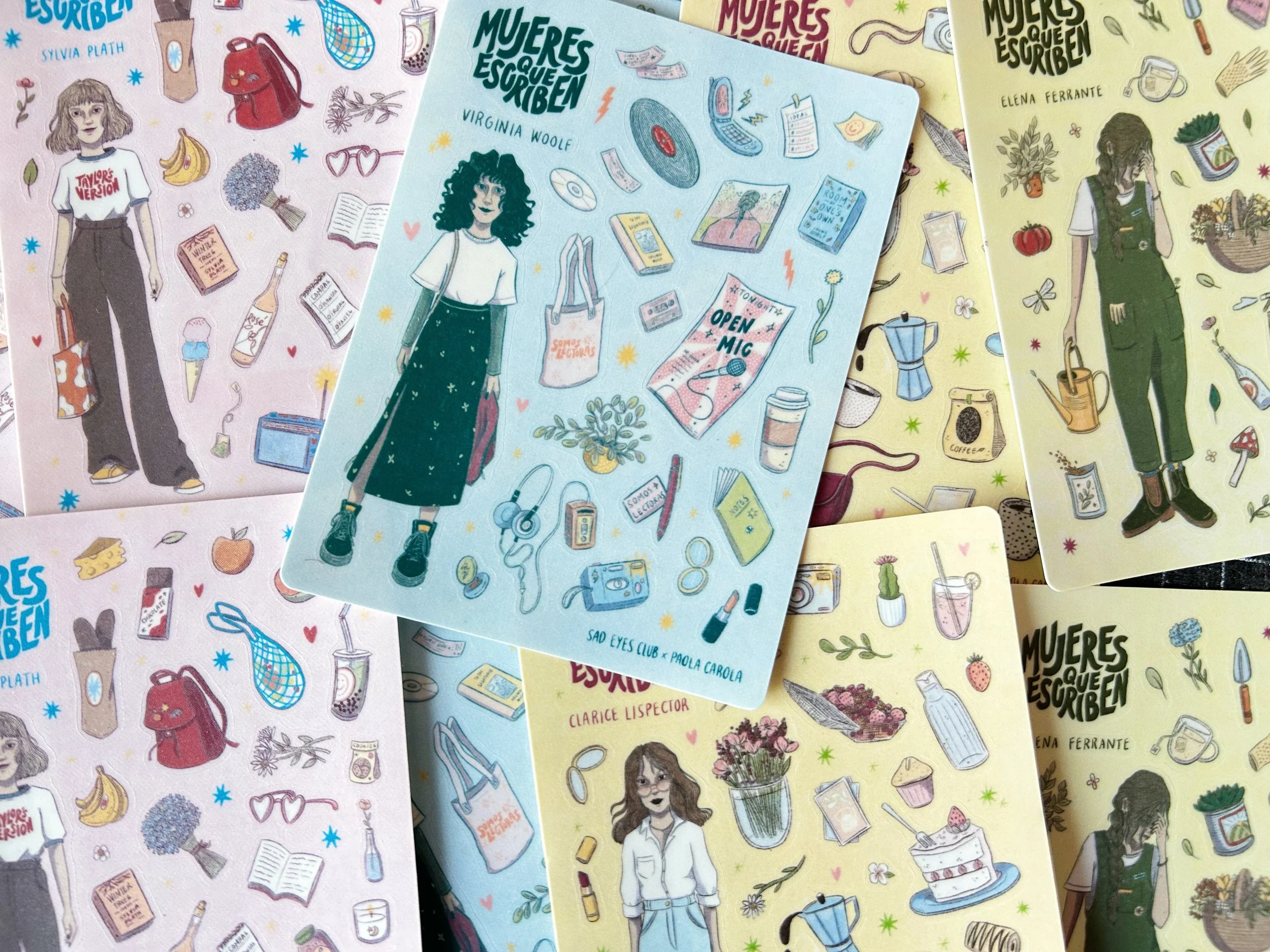 Mujeres que escriben [Planilla de stickers]