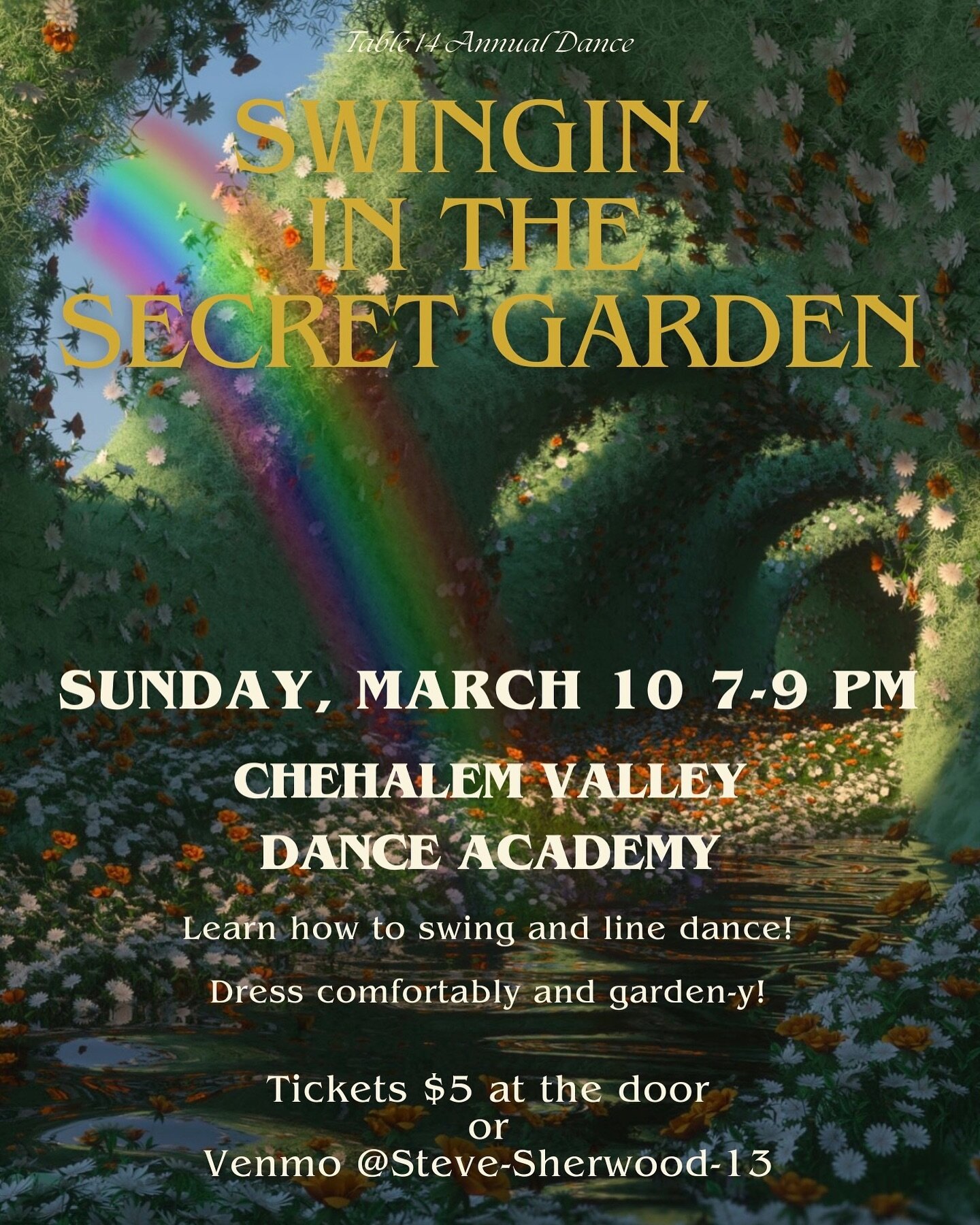 hiiiii! It&rsquo;s the one you&rsquo;ve been waiting for! Our annual dance is SWINGIN IN THE SECRET GARDEN! We&rsquo;ll be teaching people how to swing and line dance👯 Tickets are $5 (please DM us if you&rsquo;re unable to pay, we can comp your tick