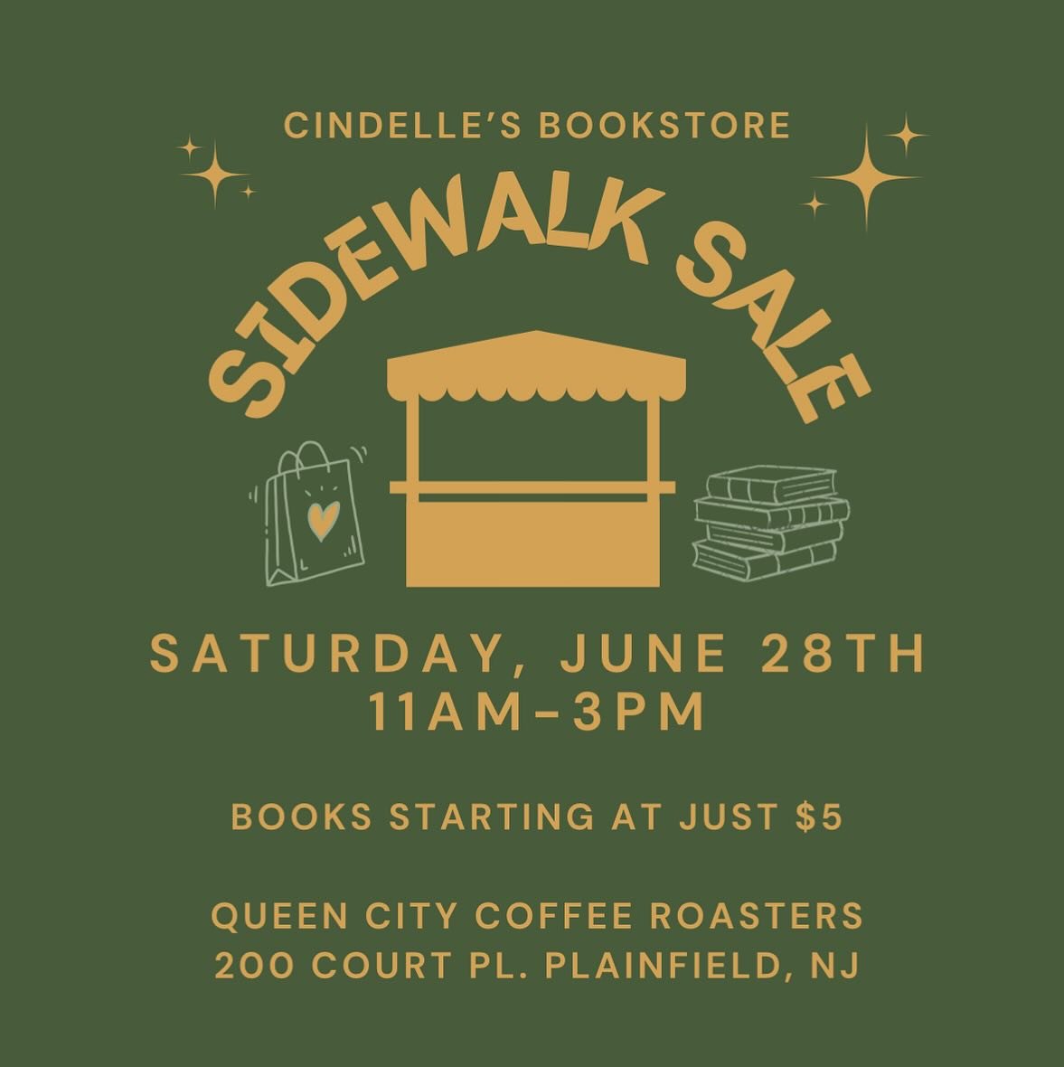 📚✨ Summer reading just got more affordable! ✨📚

Join us at Cindelle&rsquo;s Bookstore Sidewalk Sale this Saturday, June 28th from 11AM-3PM at Queen City Coffee Roasters in Plainfield, NJ. Stock up on amazing titles for the whole family with books s